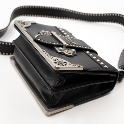 Cahier Studded Black Leather