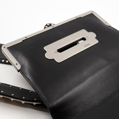 Cahier Studded Black Leather
