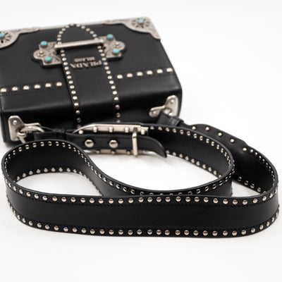 Cahier Studded Black Leather