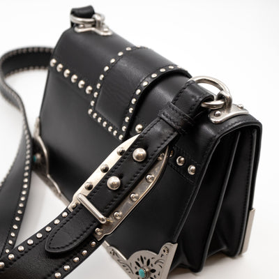 Cahier Studded Black Leather