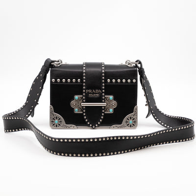 Cahier Studded Black Leather