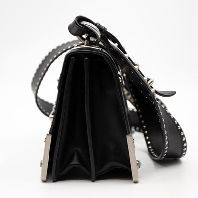 Cahier Studded Black Leather