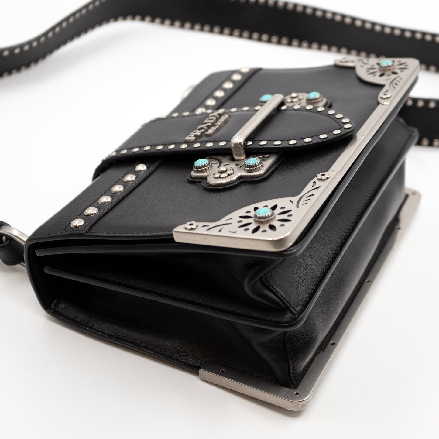 Cahier Studded Black Leather