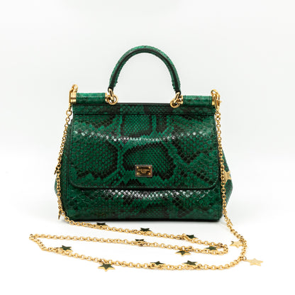 Sicily Small Green Snakeskin