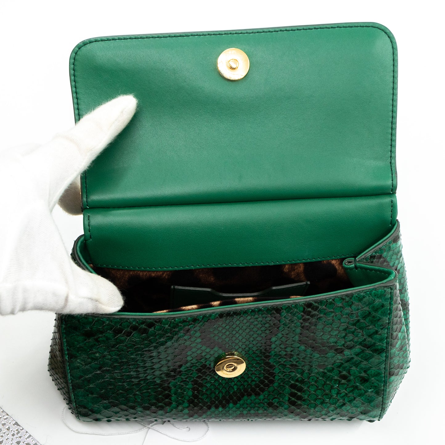 Sicily Small Green Snakeskin