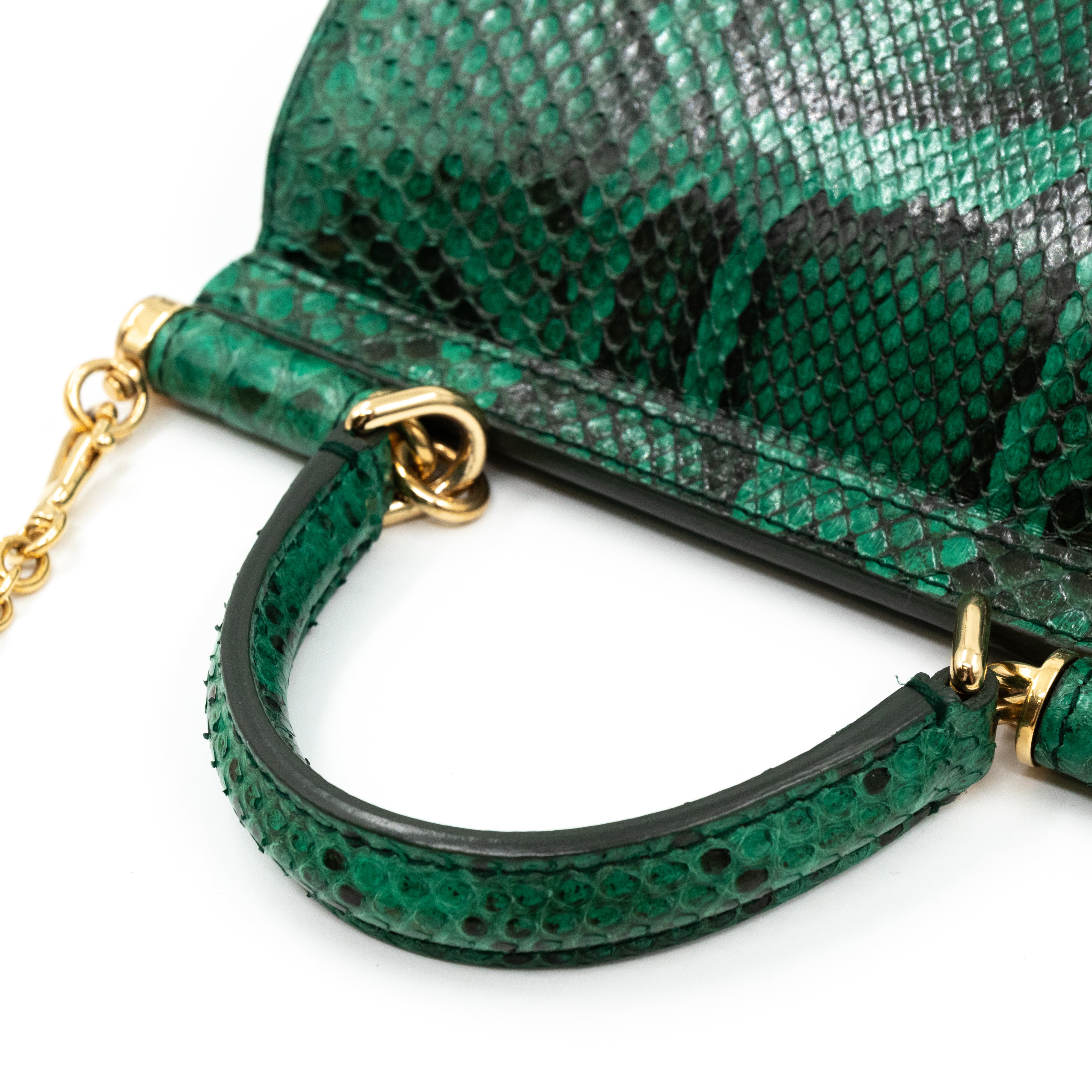 Sicily Small Green Snakeskin