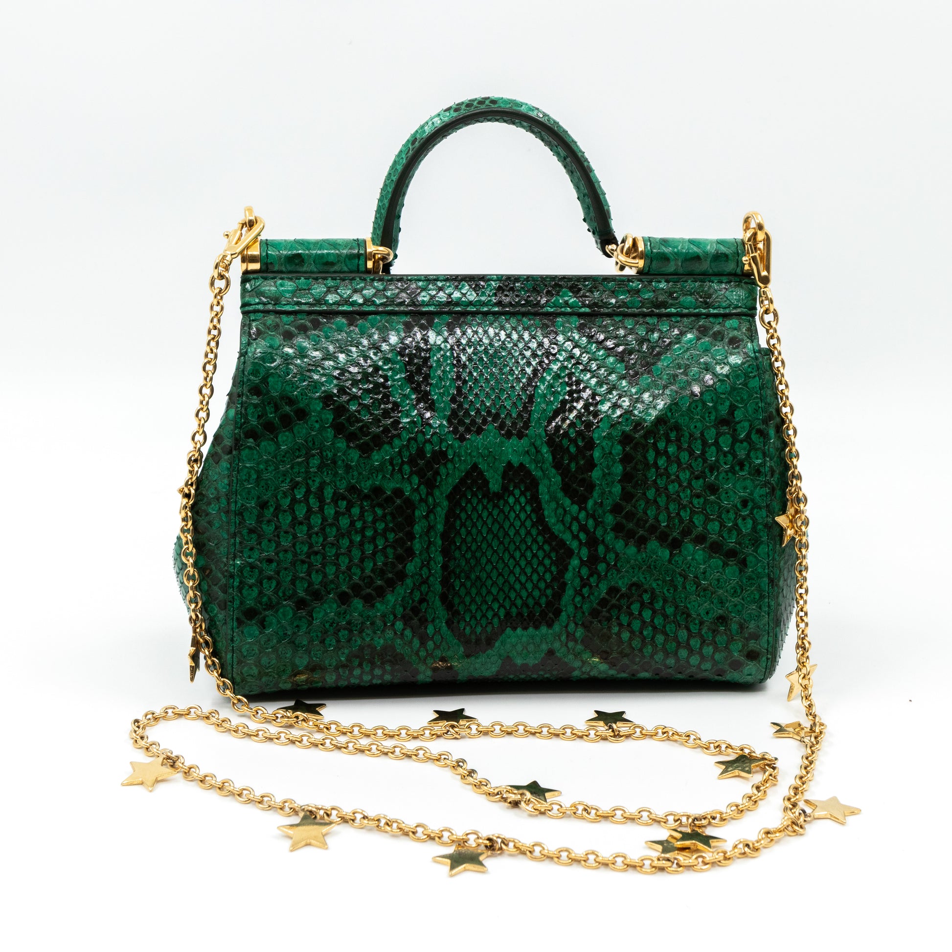 Sicily Small Leather Shoulder Bag in Green - Dolce Gabbana