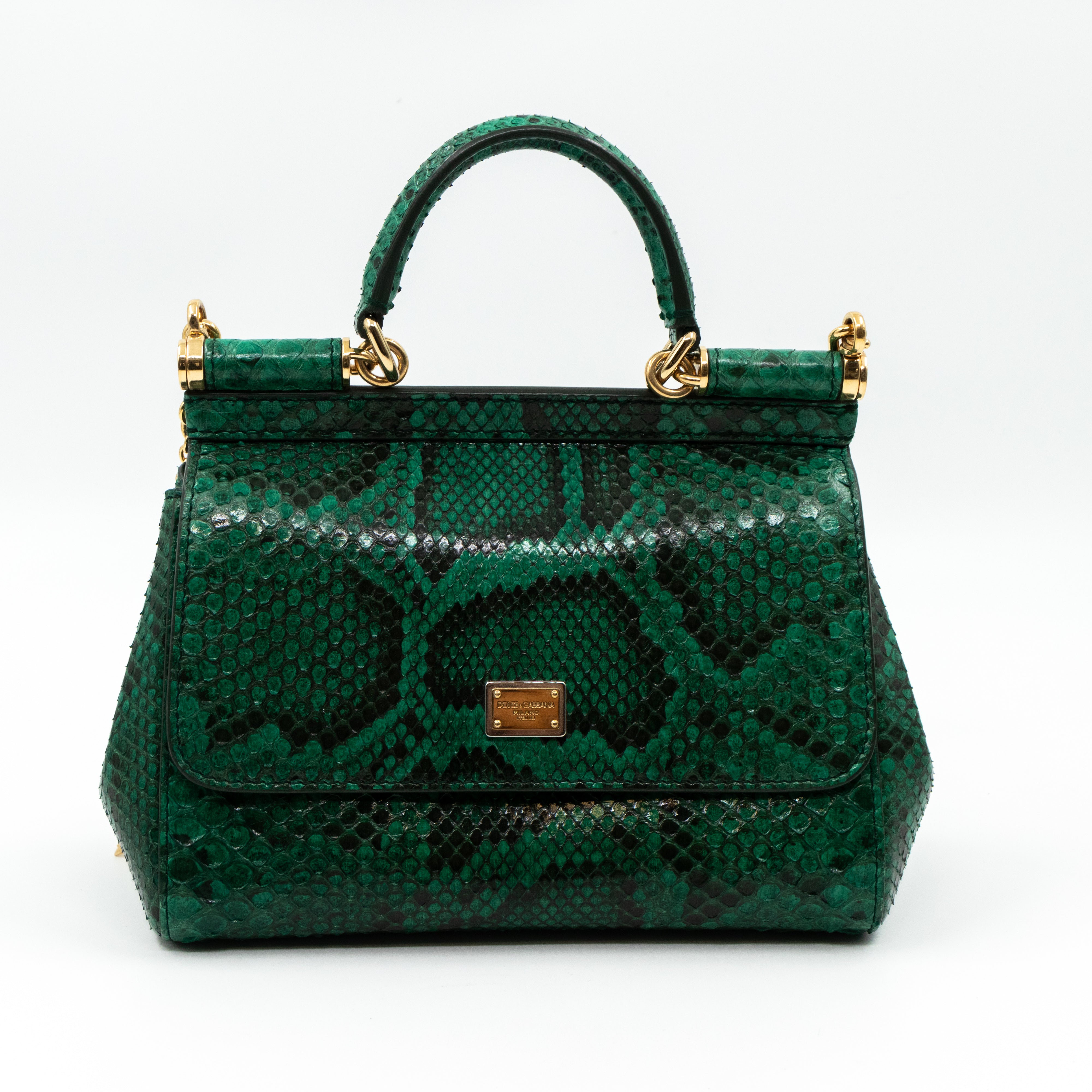 Sicily Small Green Snakeskin