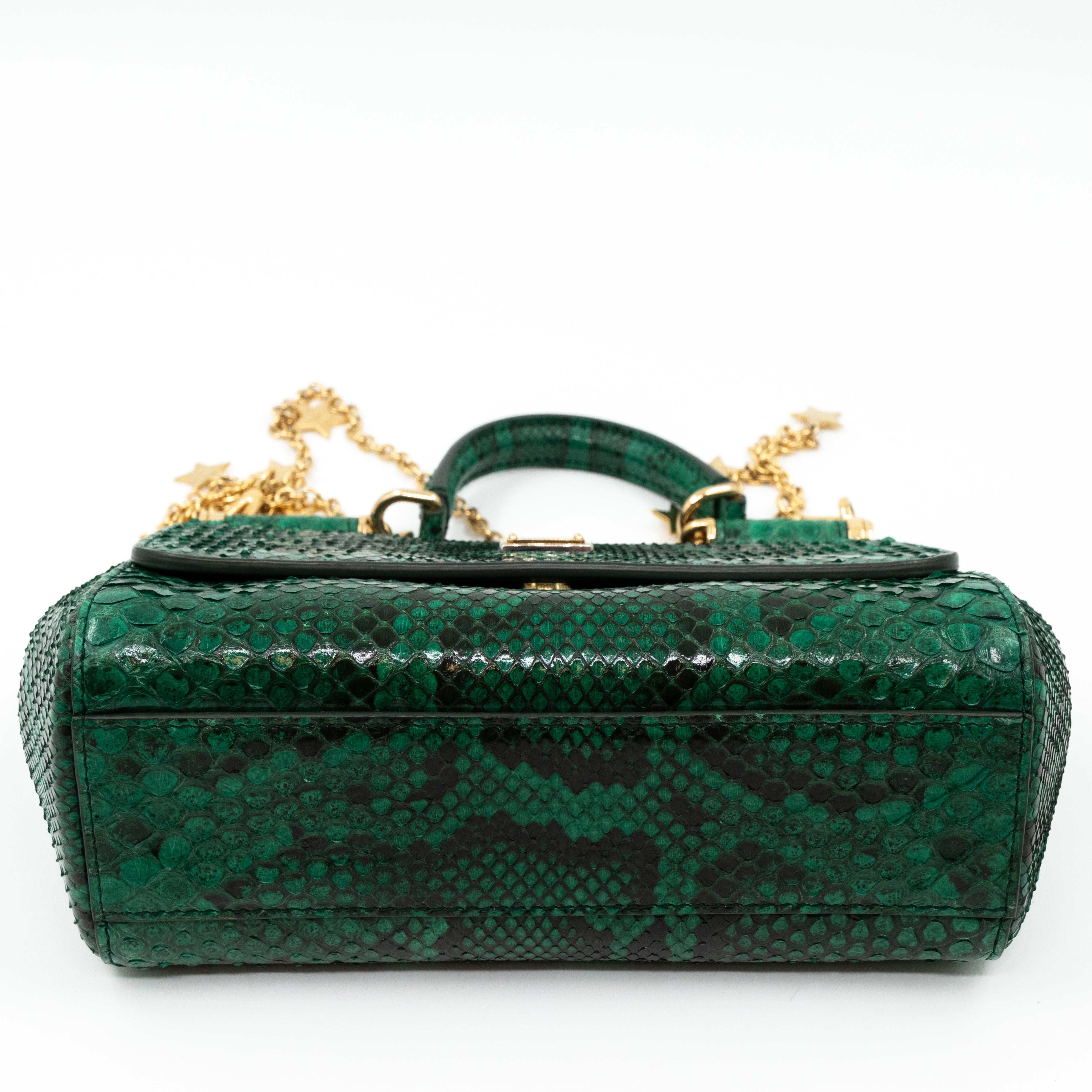 Sicily Small Green Snakeskin