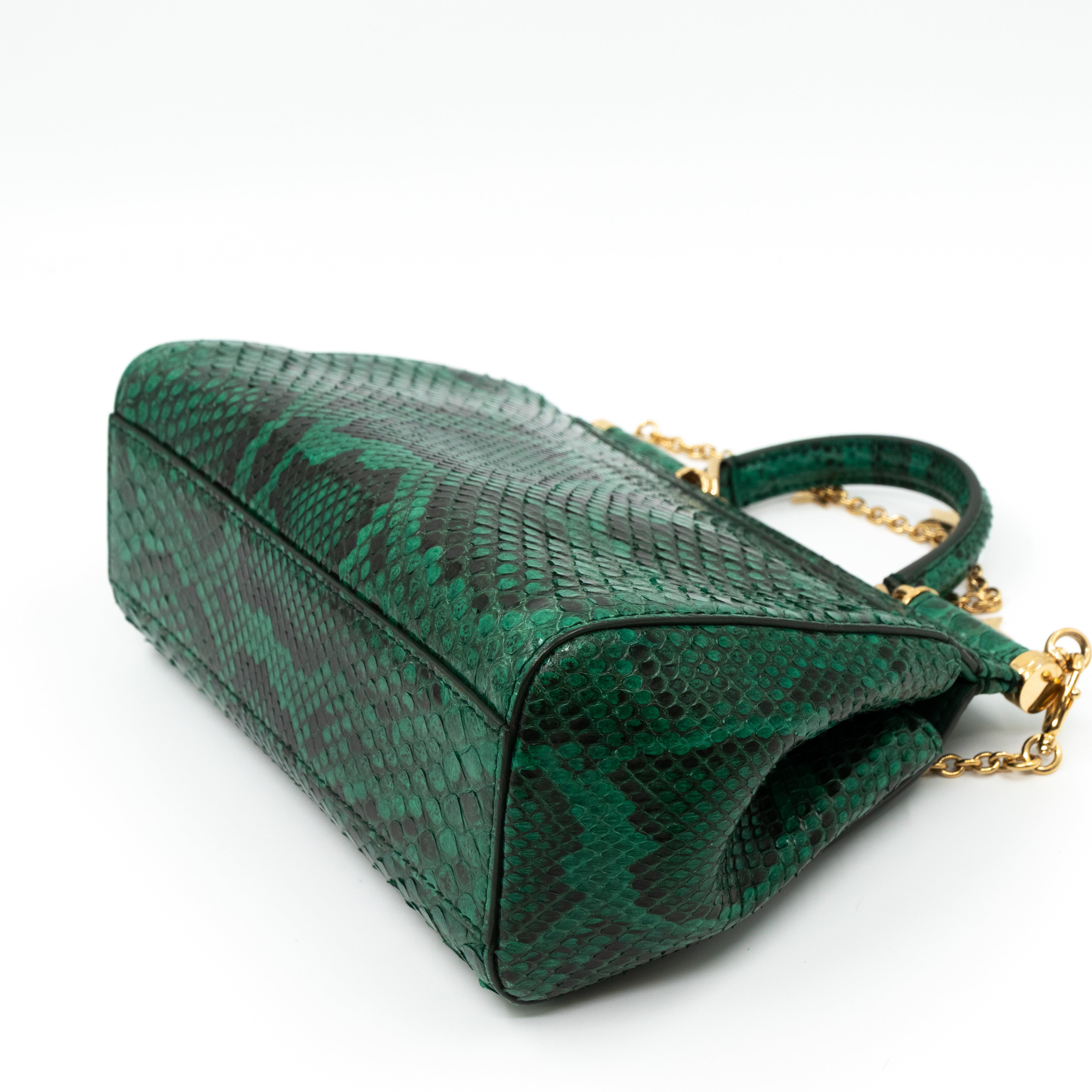 Sicily Small Green Snakeskin