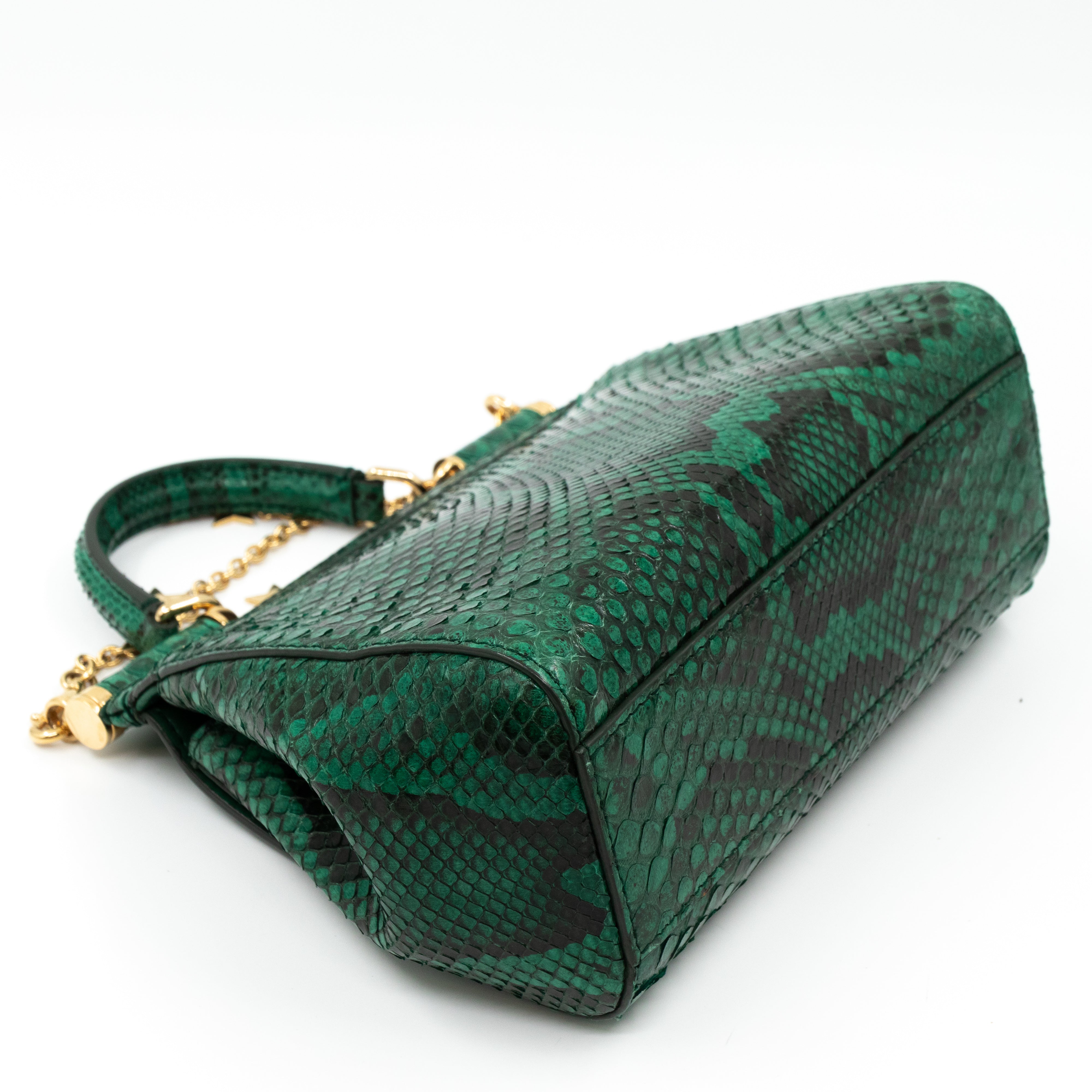 Sicily Small Green Snakeskin