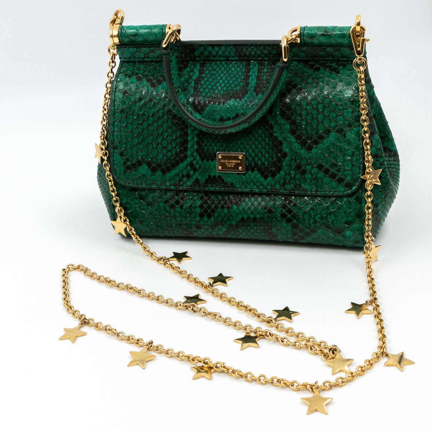 Sicily Small Green Snakeskin