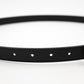 Double G Buckle Black Leather Slim Belt 90 cm