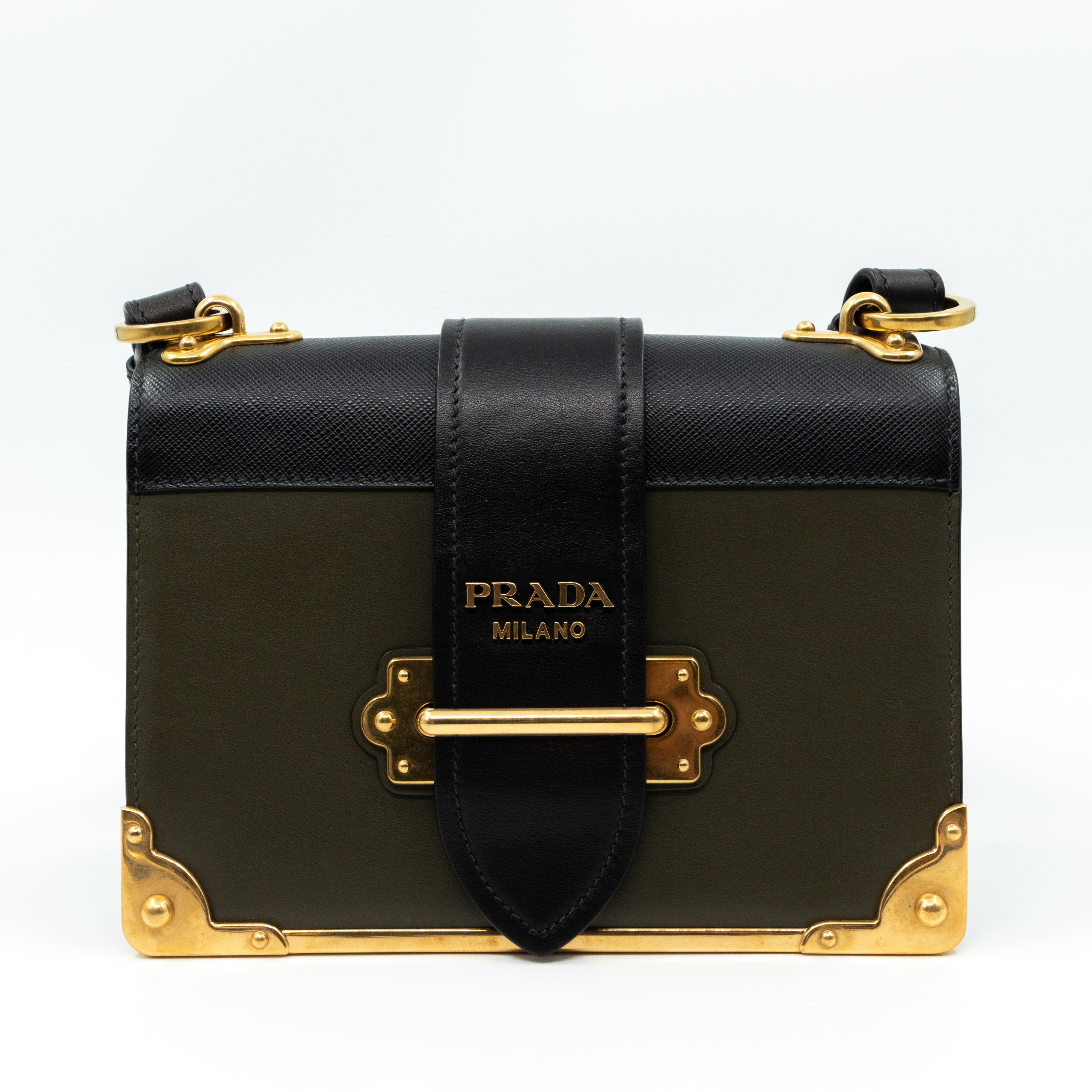 Prada Prada Cahier Bag Military Green Leather Queen Station