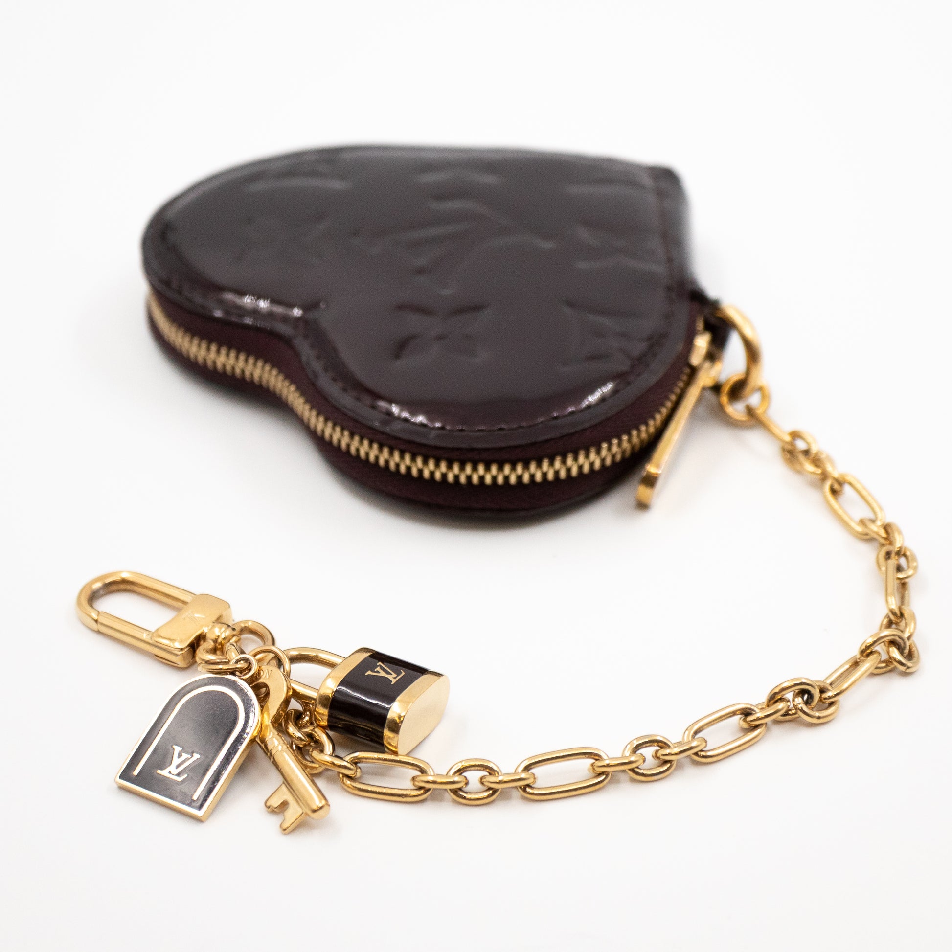Louis Vuitton, Bags, Authentic Louis Vuitton Heart Vernis Coin Purse  Wallet Key Bag Charm