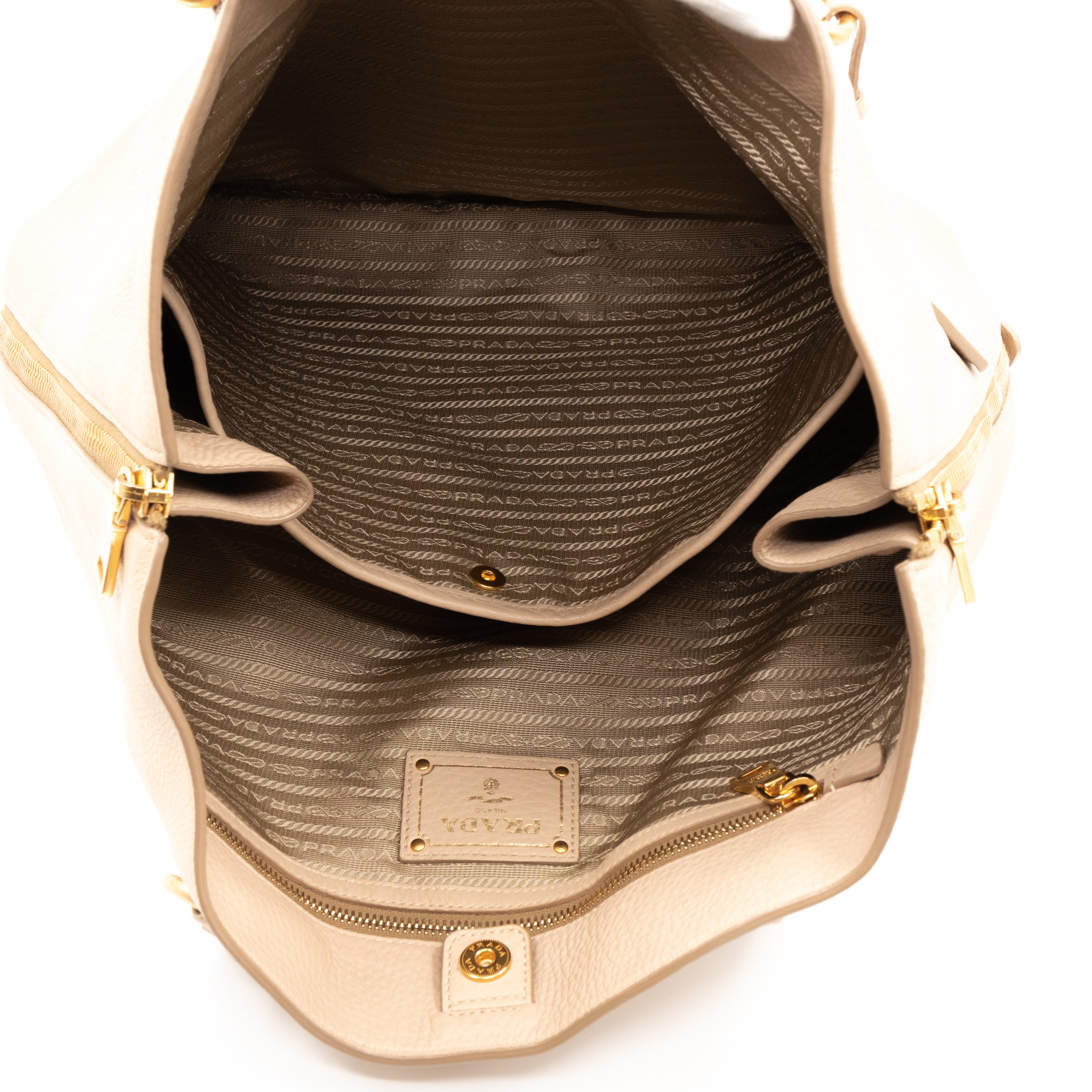 Large Shopping Tote Beige Leather