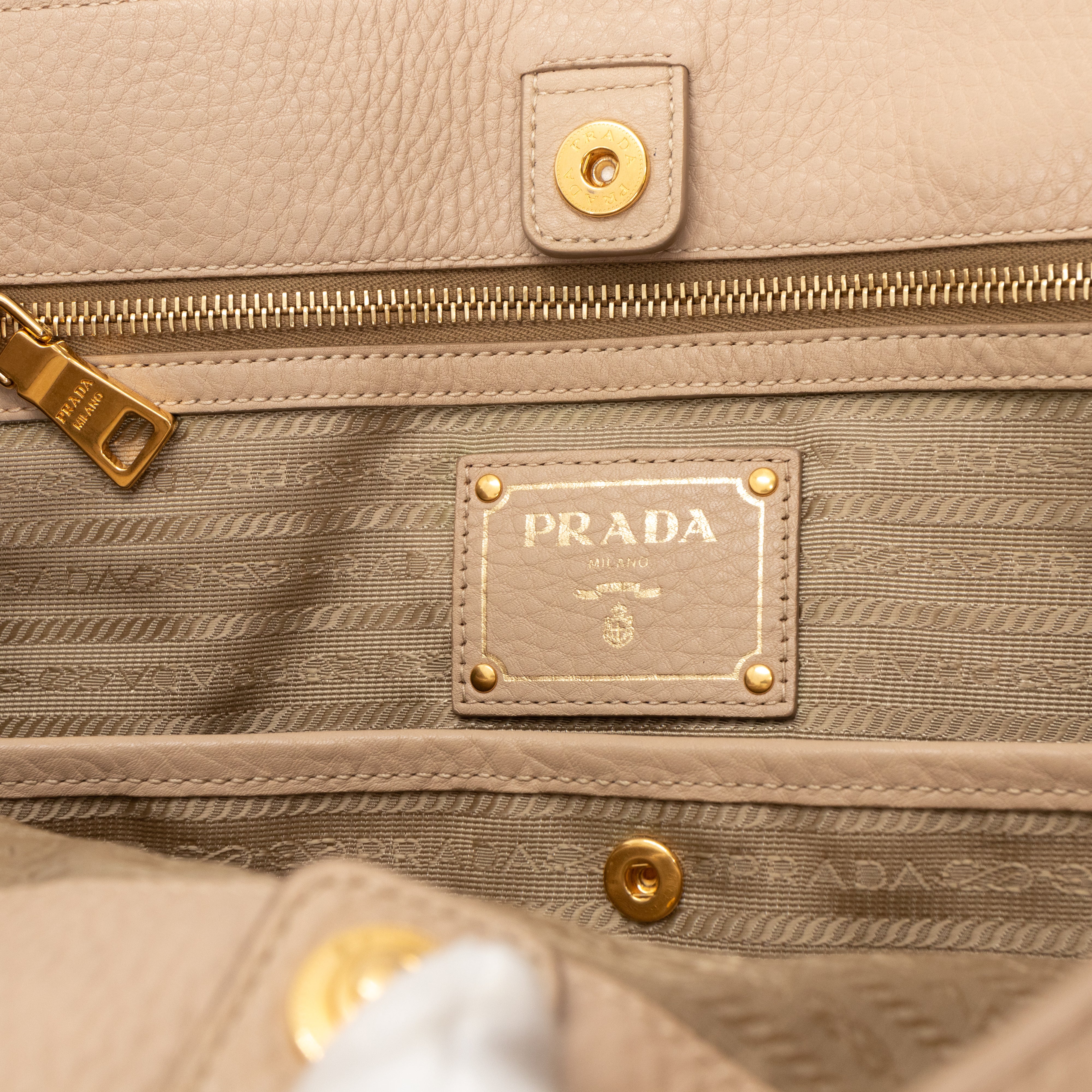 Large Shopping Tote Beige Leather