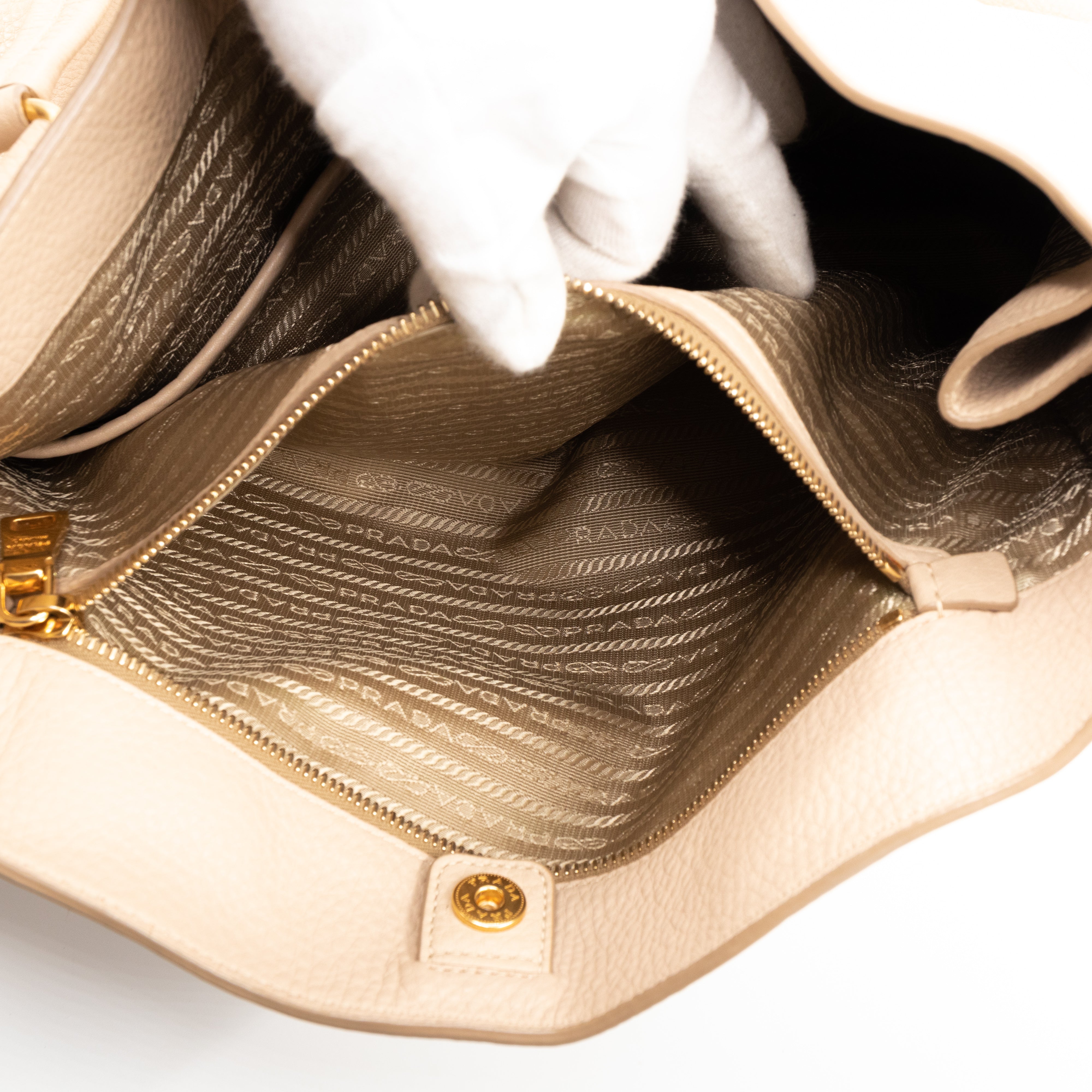 Large Shopping Tote Beige Leather