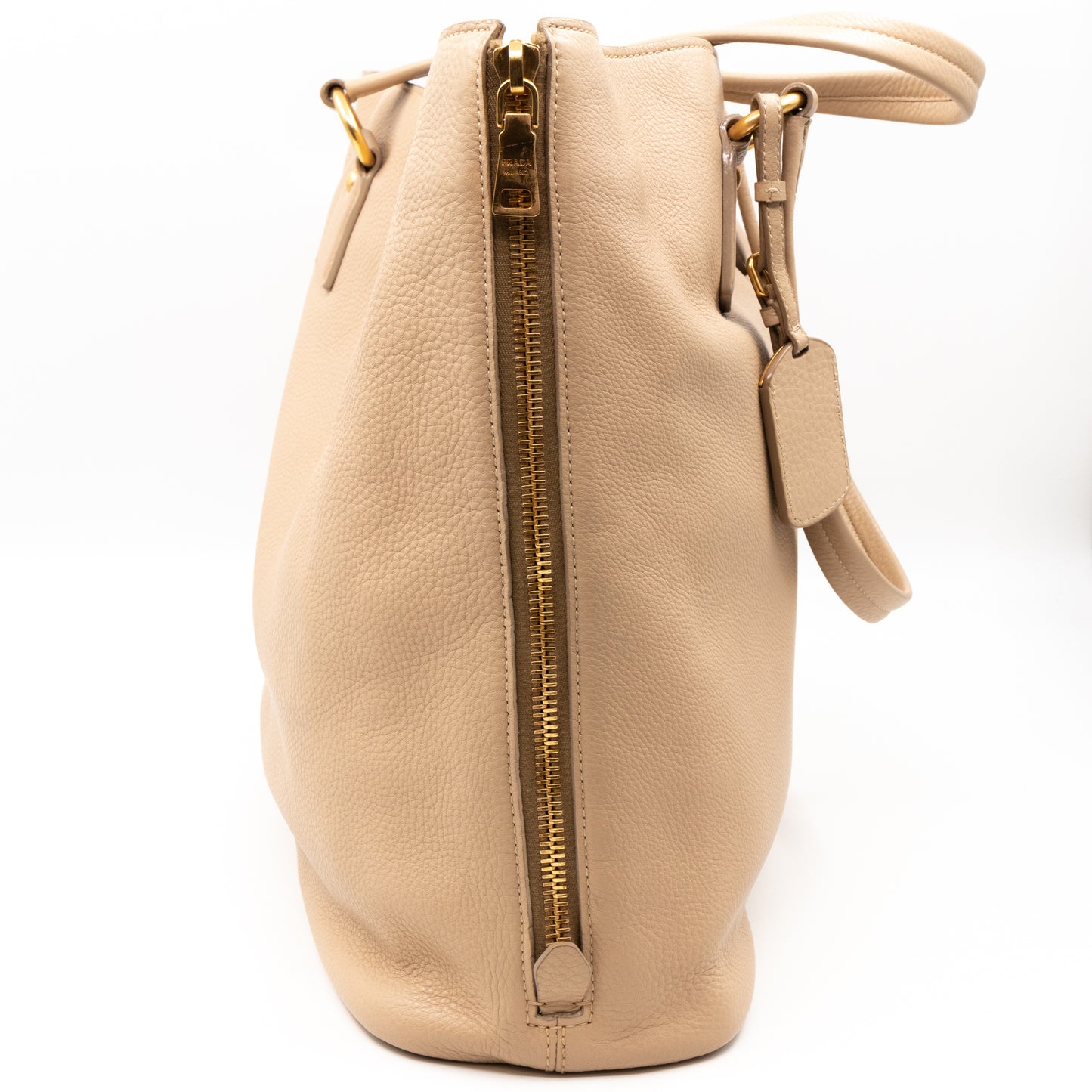 Large Shopping Tote Beige Leather