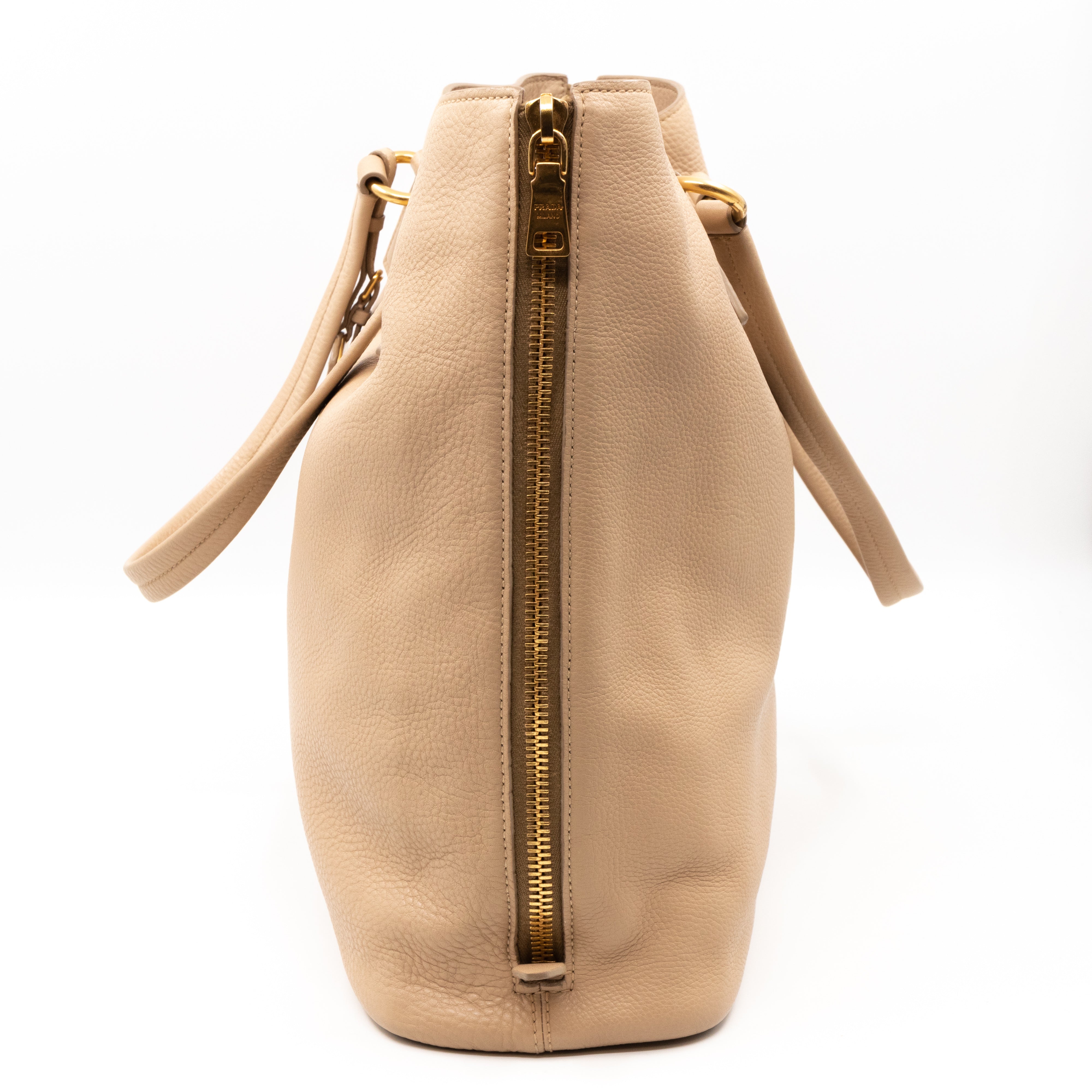 Large Shopping Tote Beige Leather