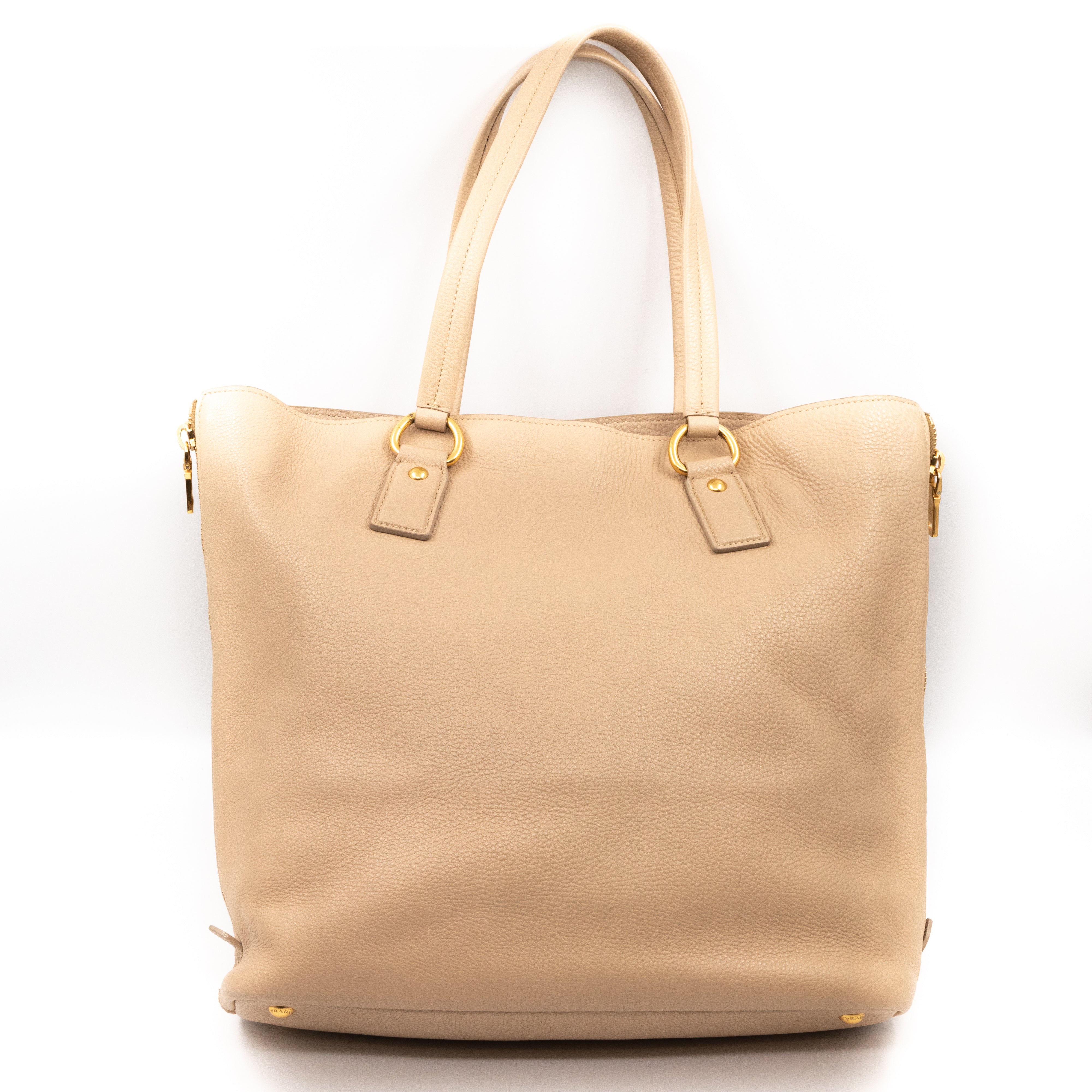 Large Shopping Tote Beige Leather
