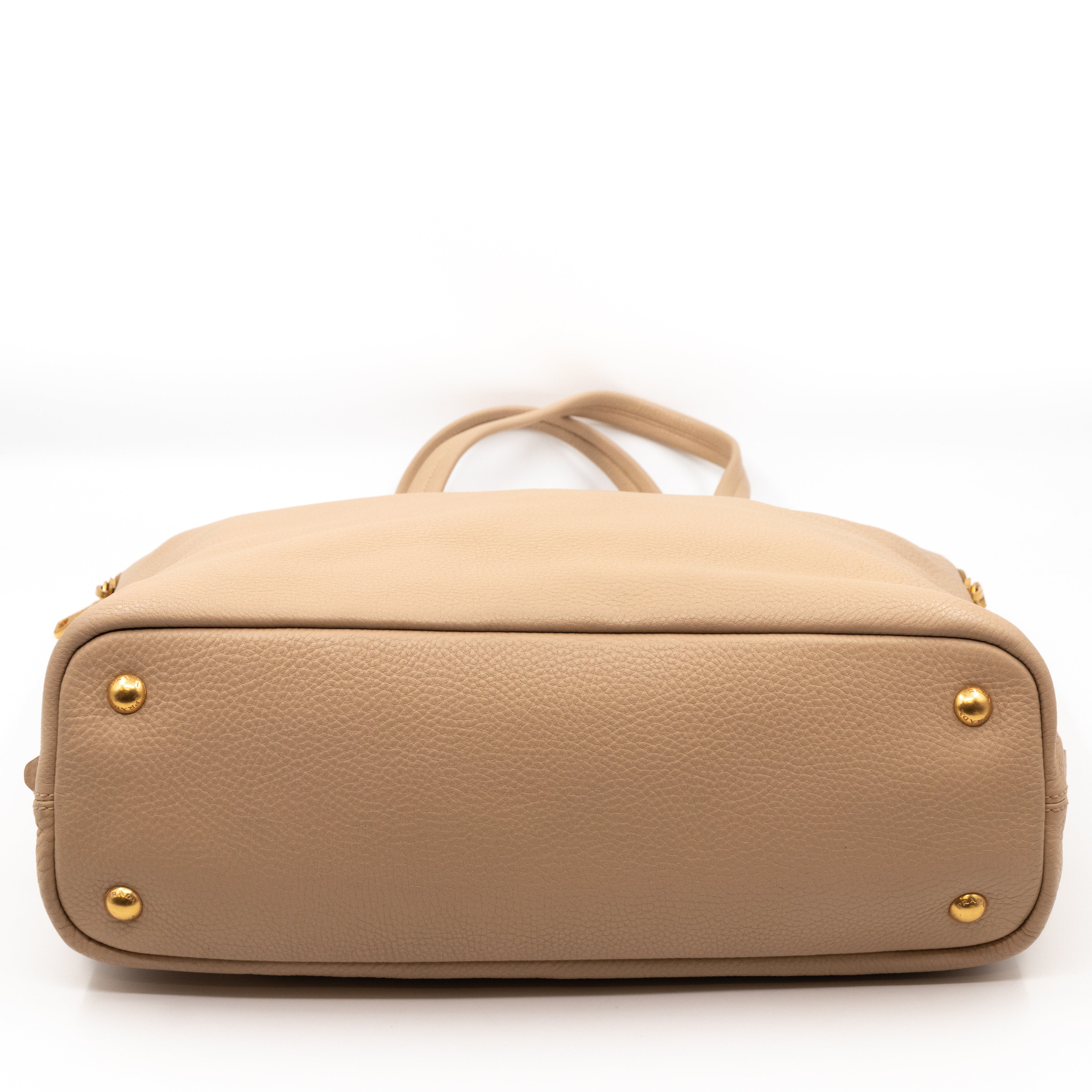 Large Shopping Tote Beige Leather
