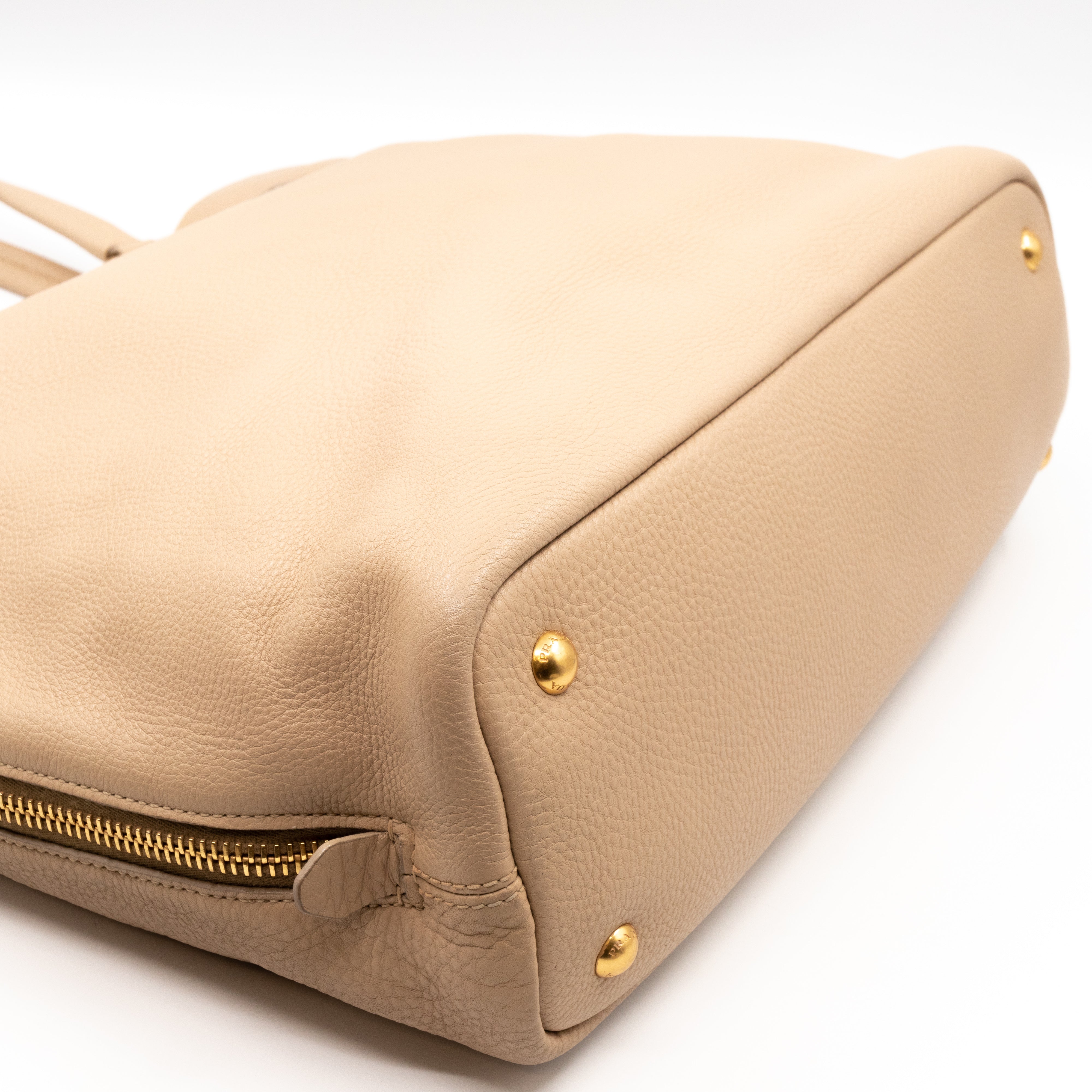 Large Shopping Tote Beige Leather