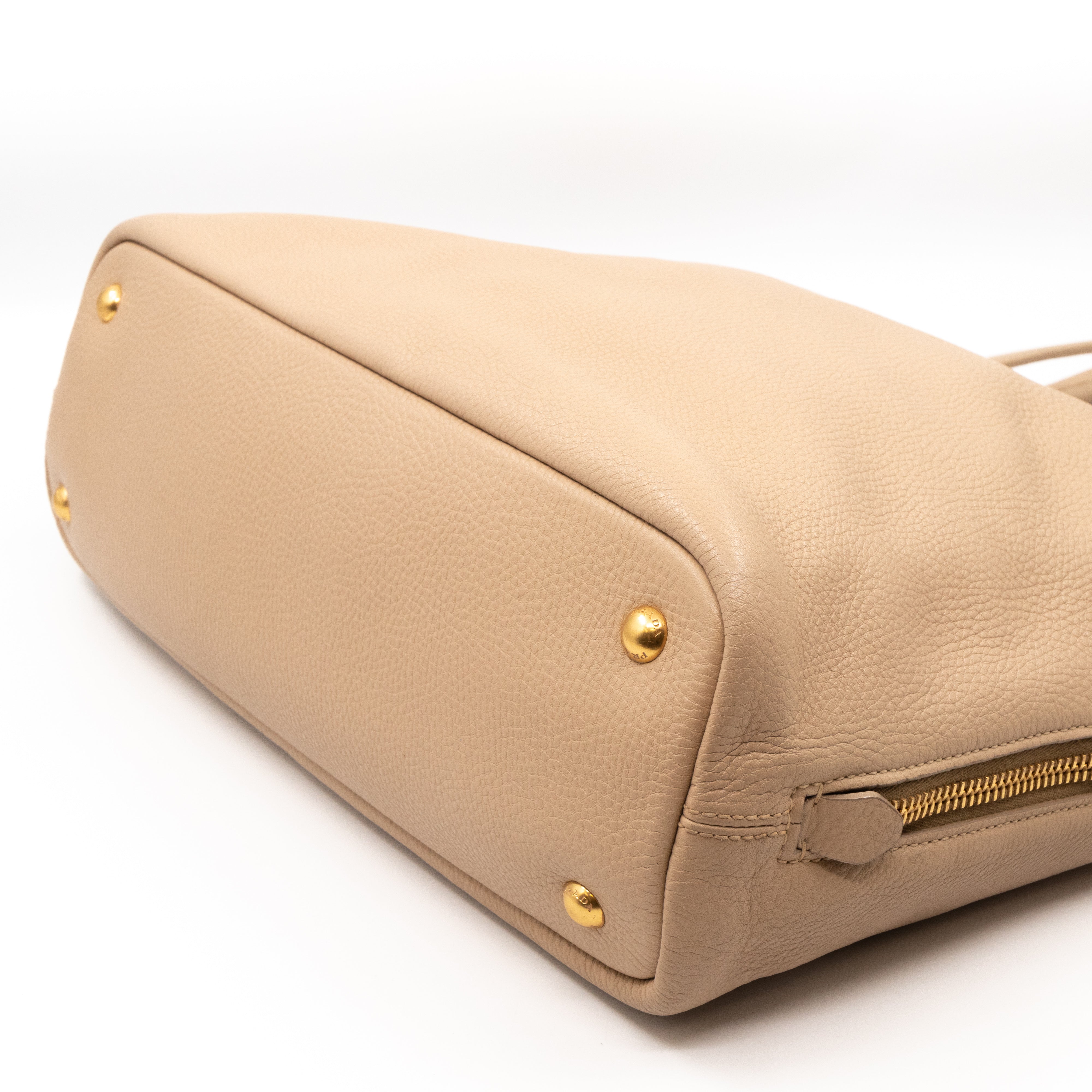 Large Shopping Tote Beige Leather