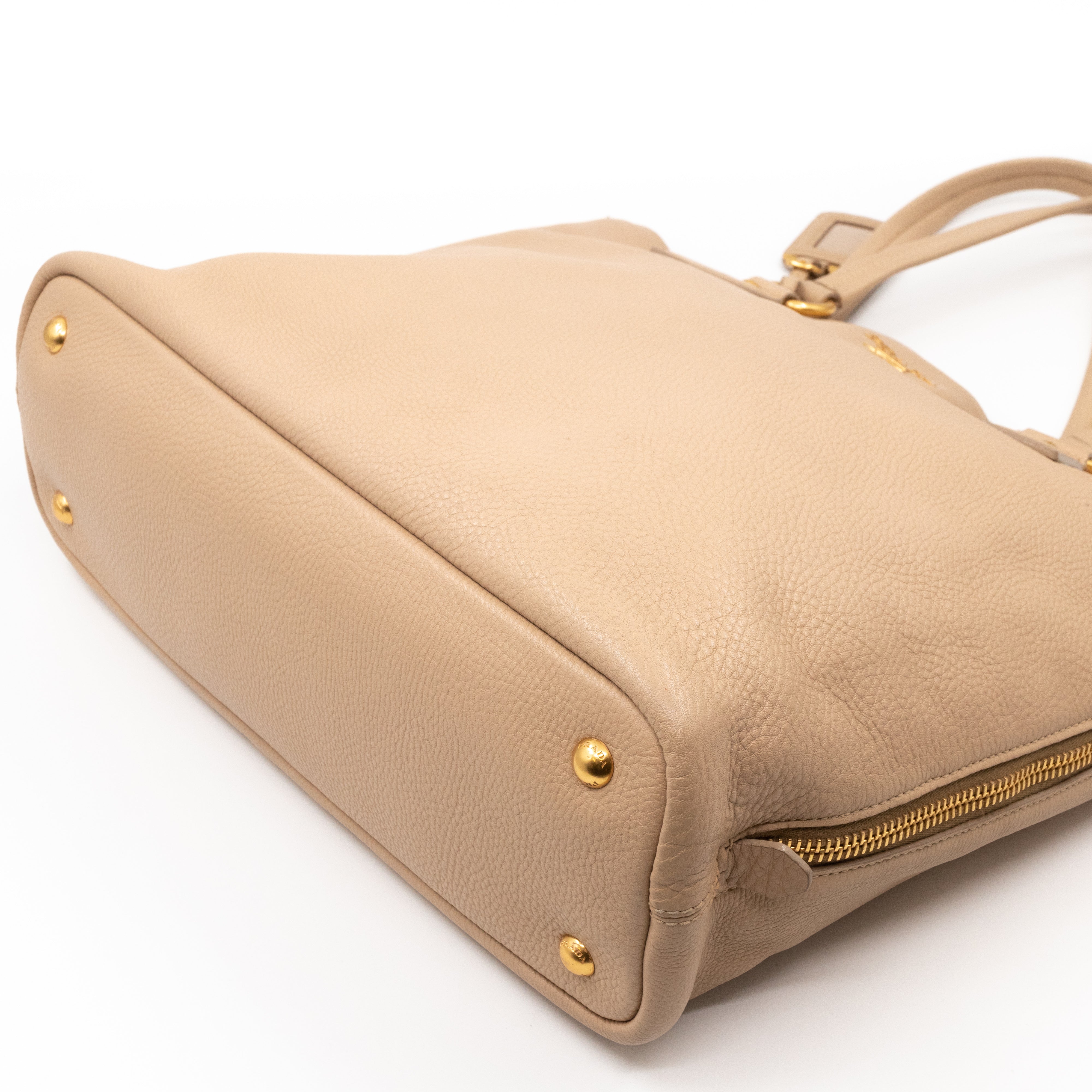 Large Shopping Tote Beige Leather