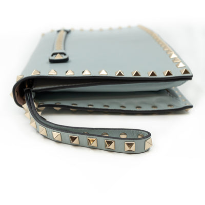 Rockstud Flap Clutch Light Blue