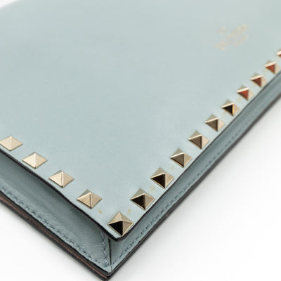 Rockstud Flap Clutch Light Blue