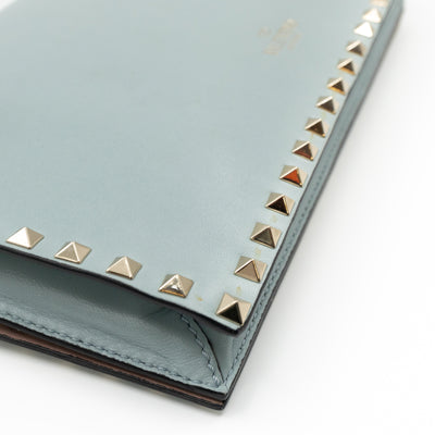 Rockstud Flap Clutch Light Blue