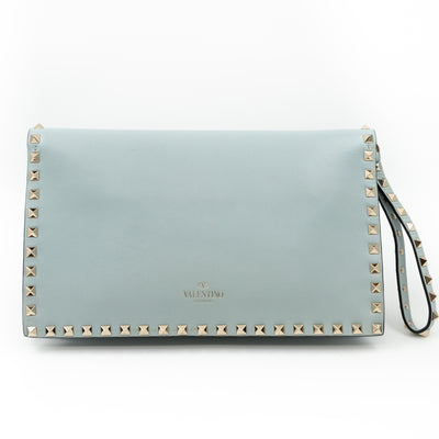 Rockstud Flap Clutch Light Blue