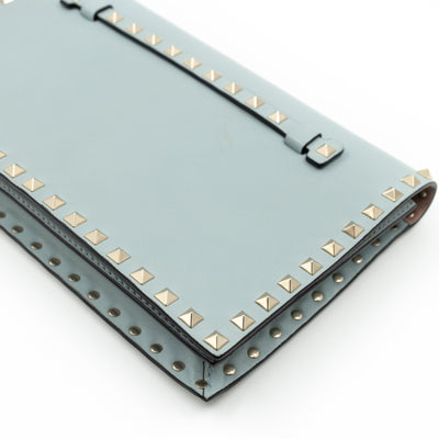 Rockstud Flap Clutch Light Blue
