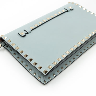 Rockstud Flap Clutch Light Blue
