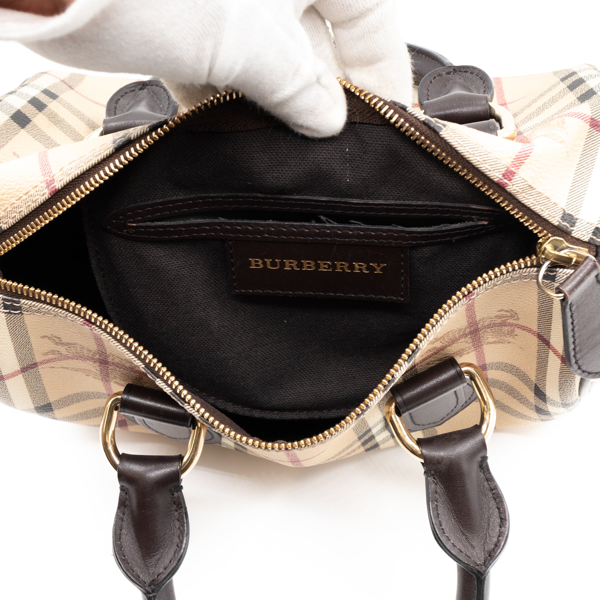 BURBERRY Haymarket Check Small Chester Bowling Bag 19133