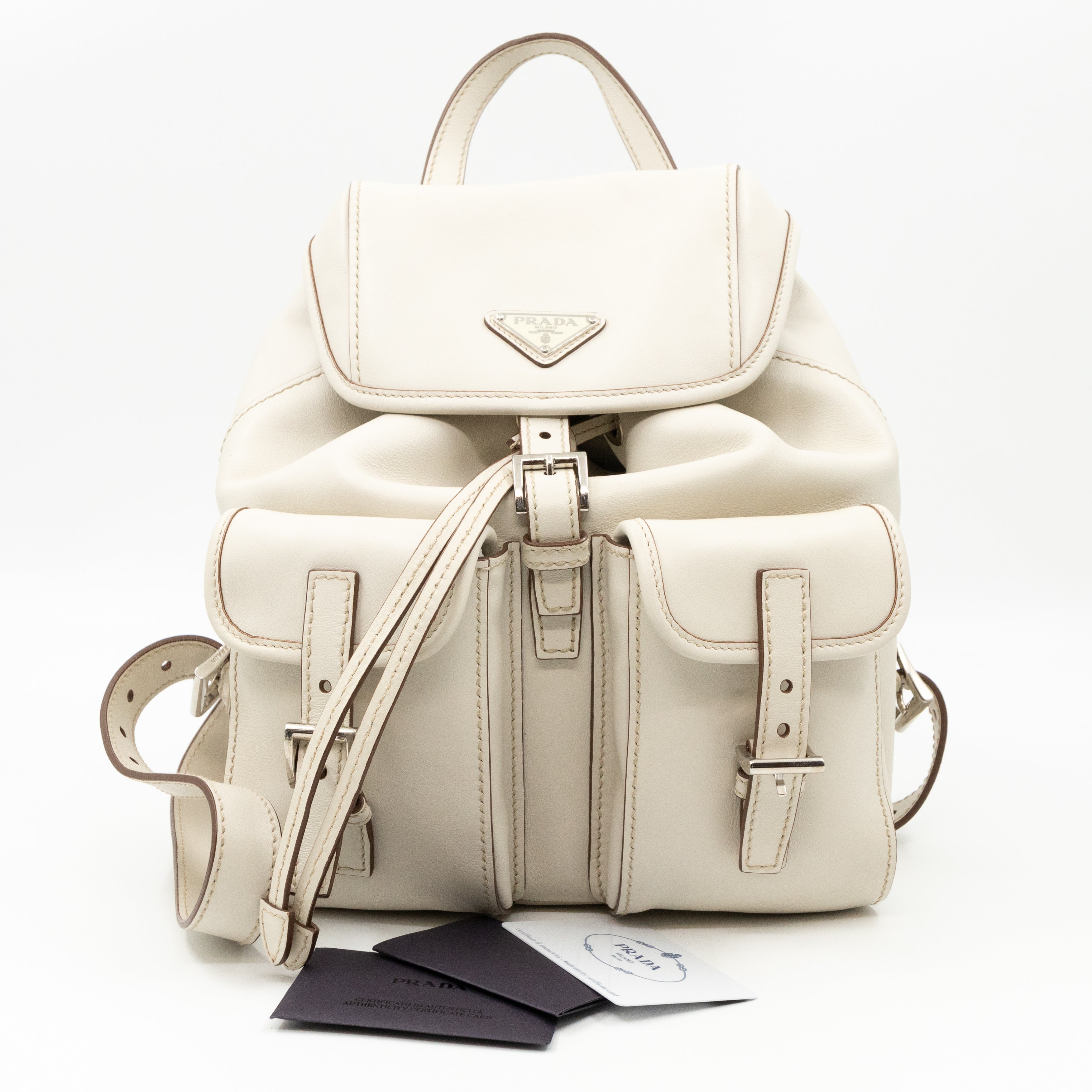 City Sport Backpack Talc White Leather