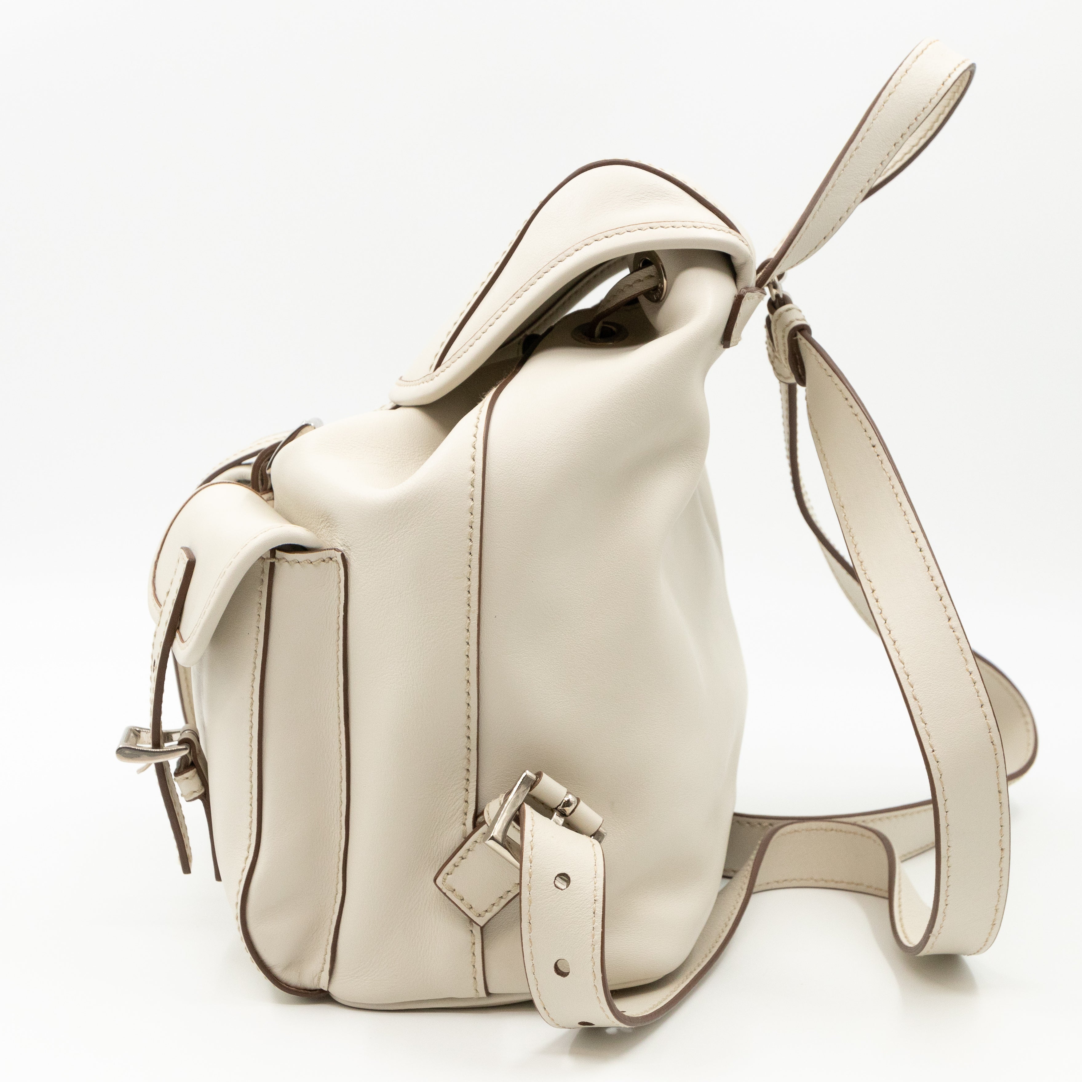 City Sport Backpack Talc White Leather