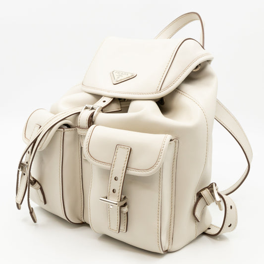 City Sport Backpack Talc White Leather