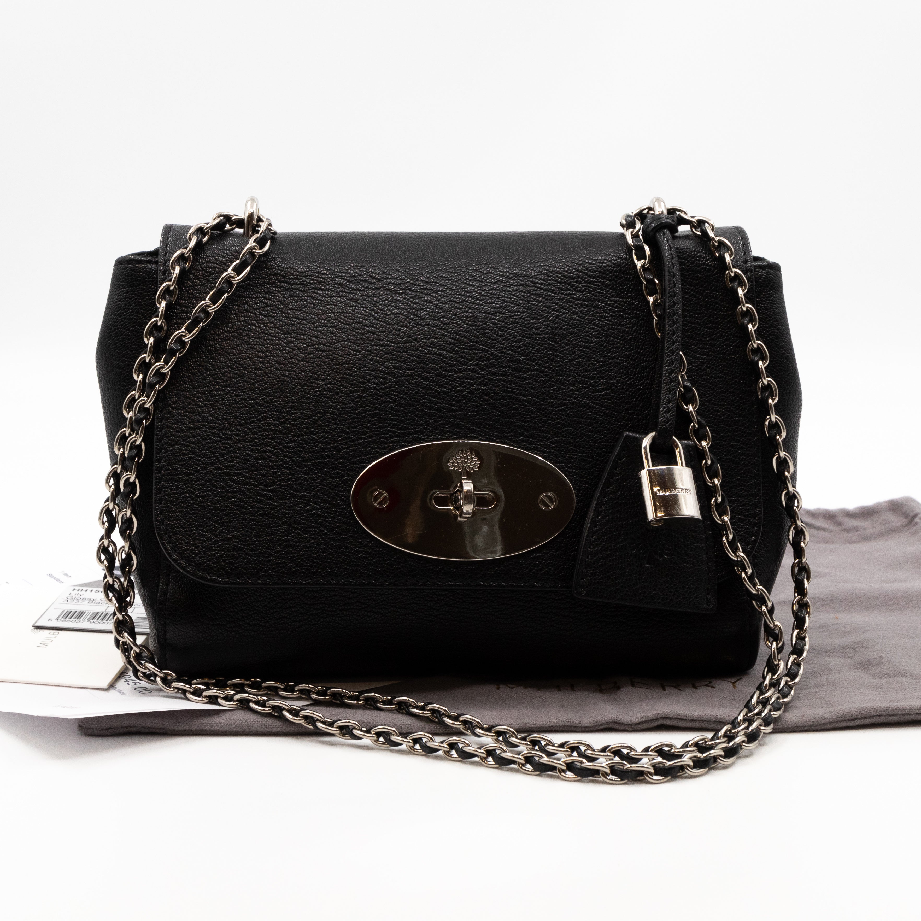 Mulberry – Mulberry Lily Small Black Natural Grain Leather Silver ...