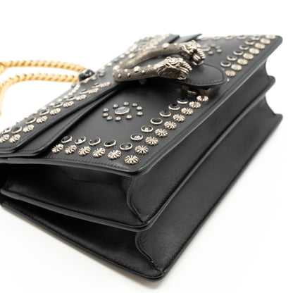 Dionysus Small Studded Black Leather
