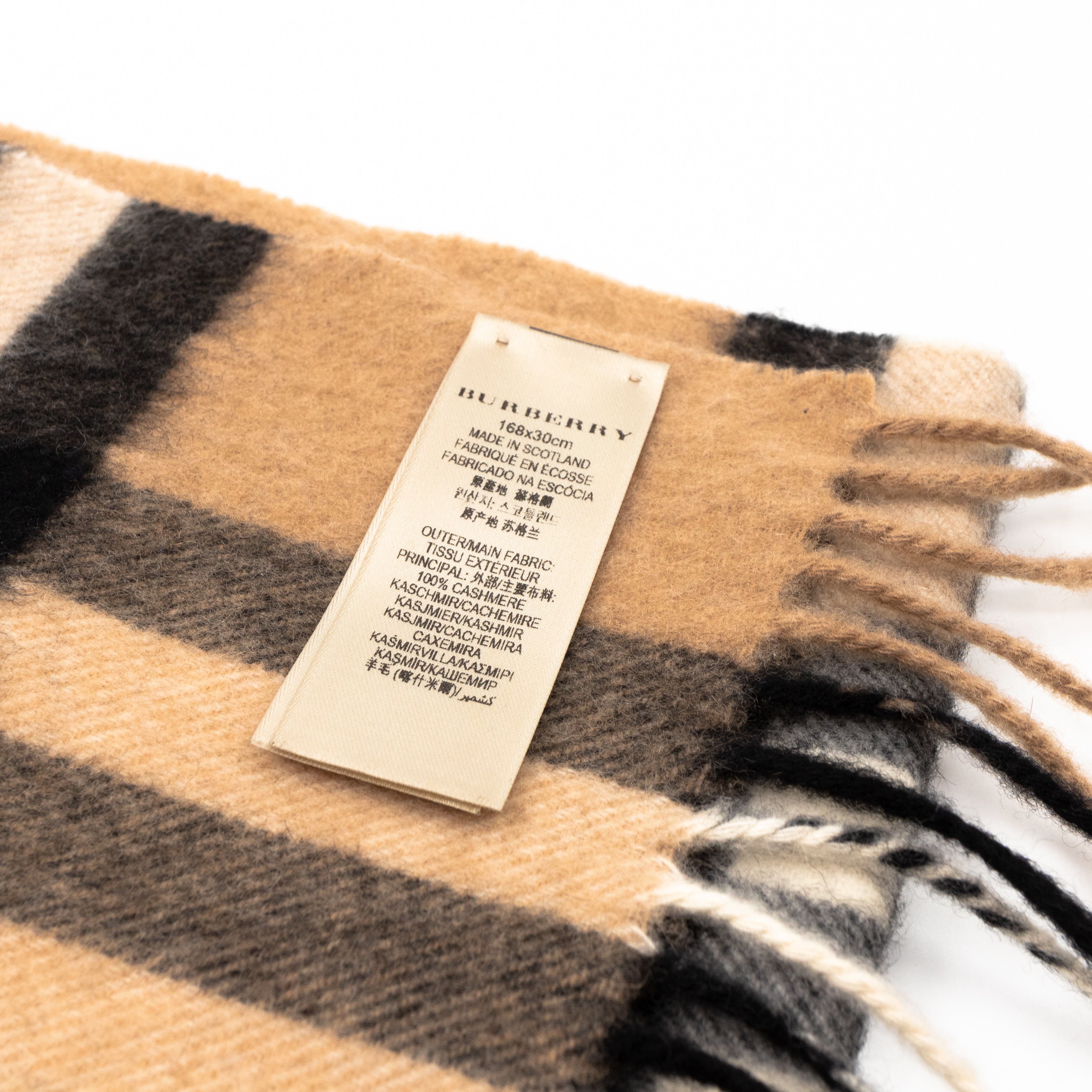 Cashmere Scarf Heritage Camel Check