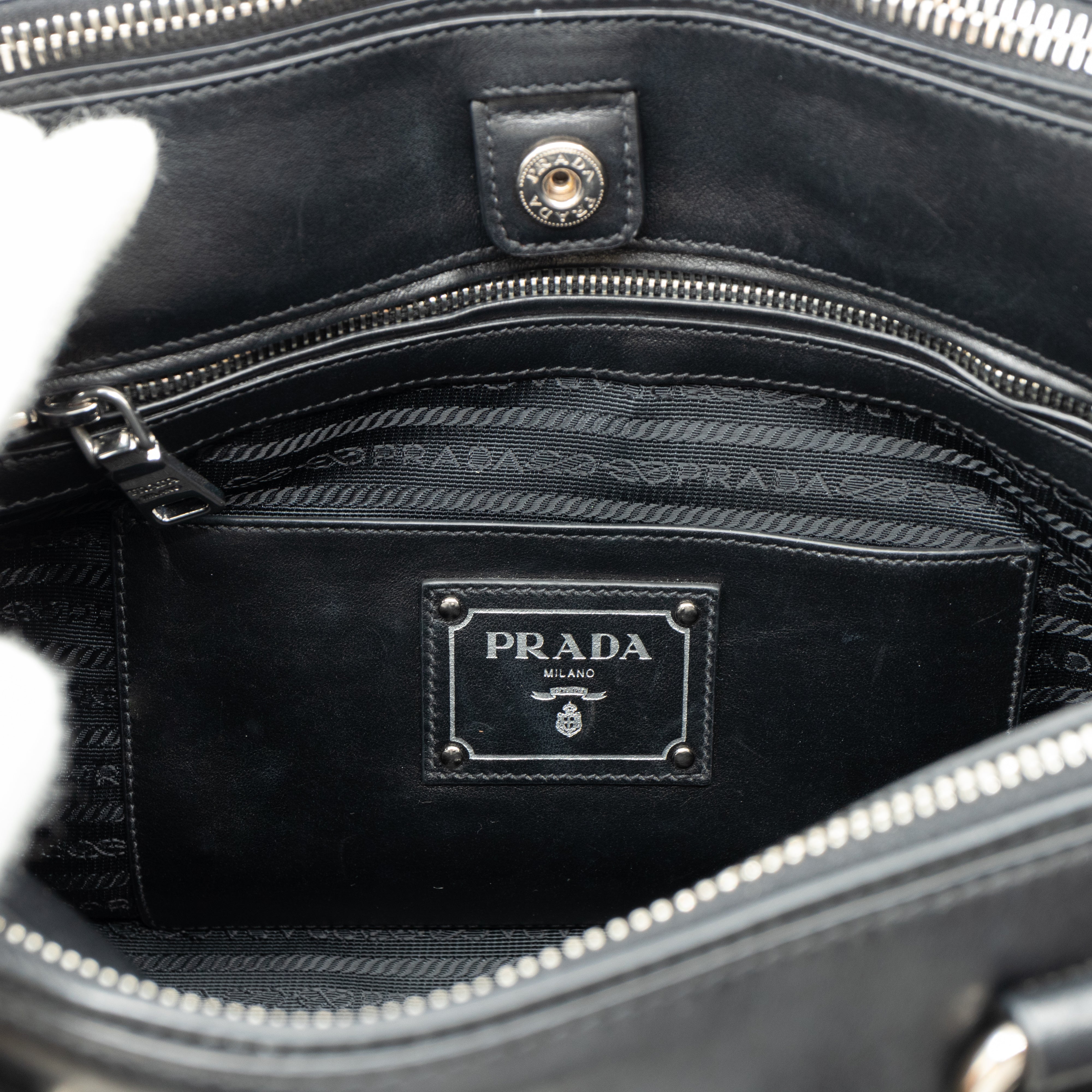 Soft Satchel Double Zip Black Leather