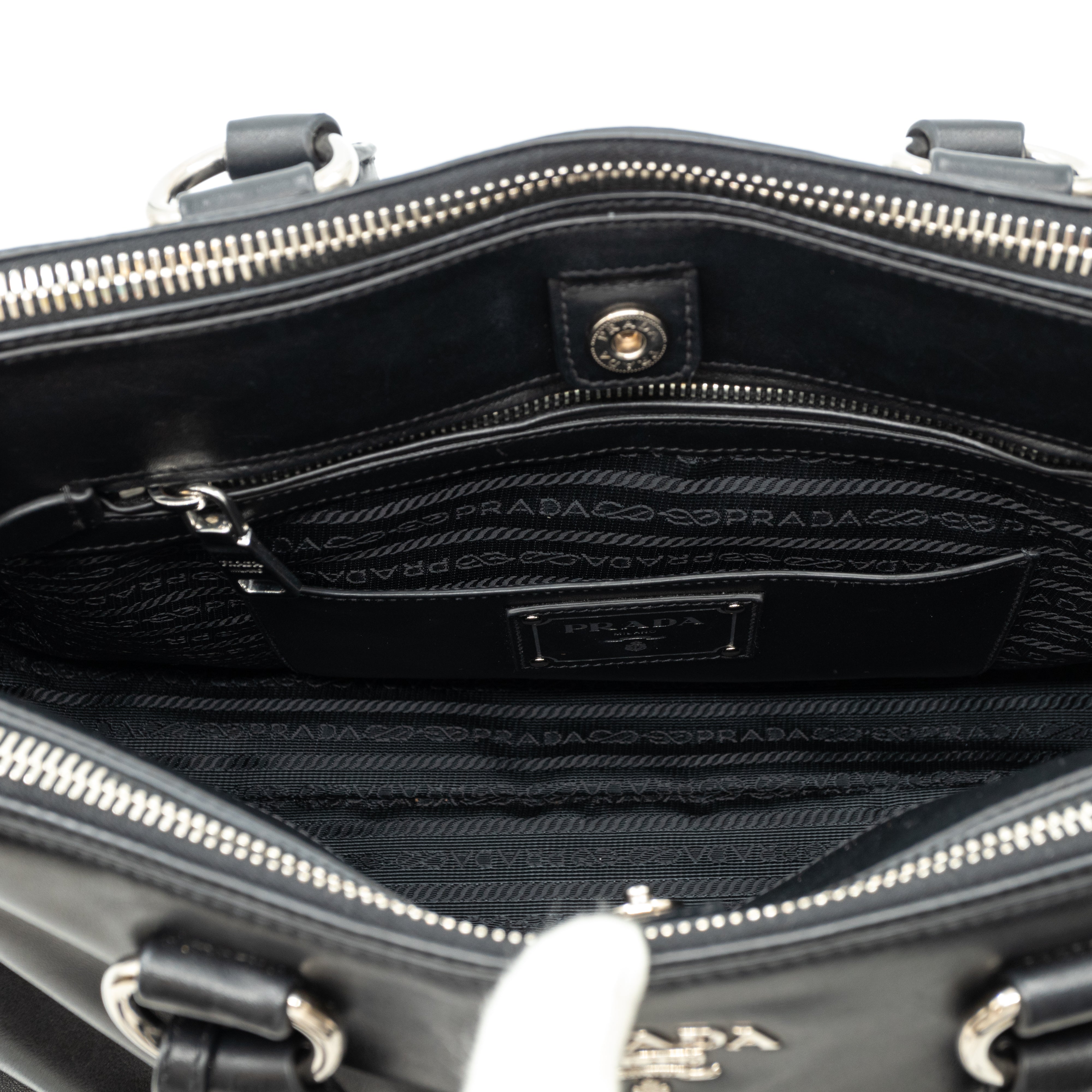 Soft Satchel Double Zip Black Leather