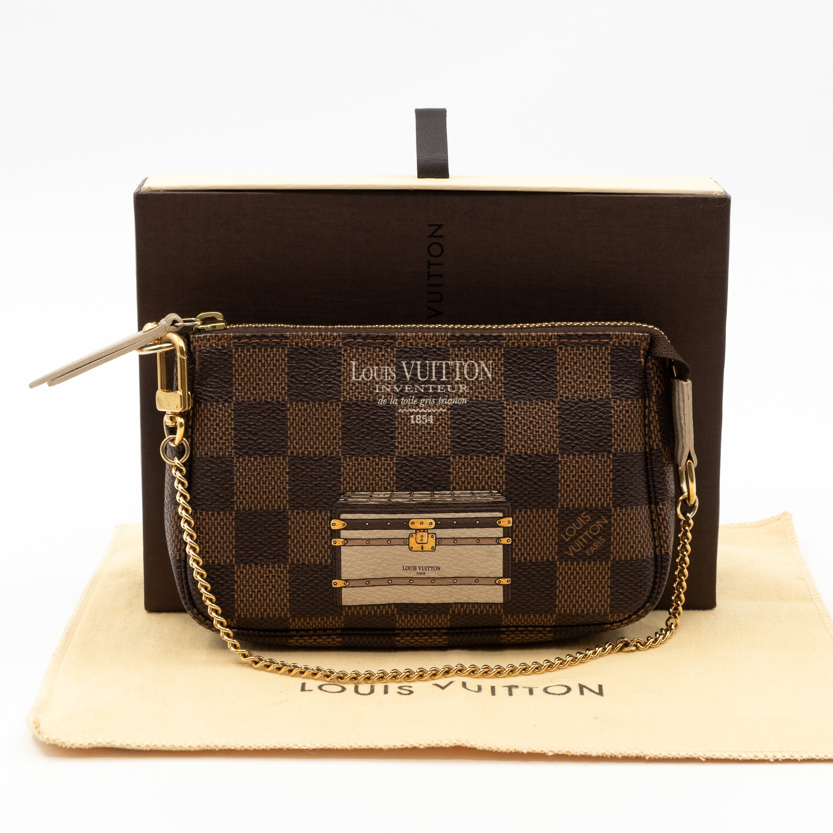 Mini Pochette Accessoires Damier Ebene Trunks & Locks