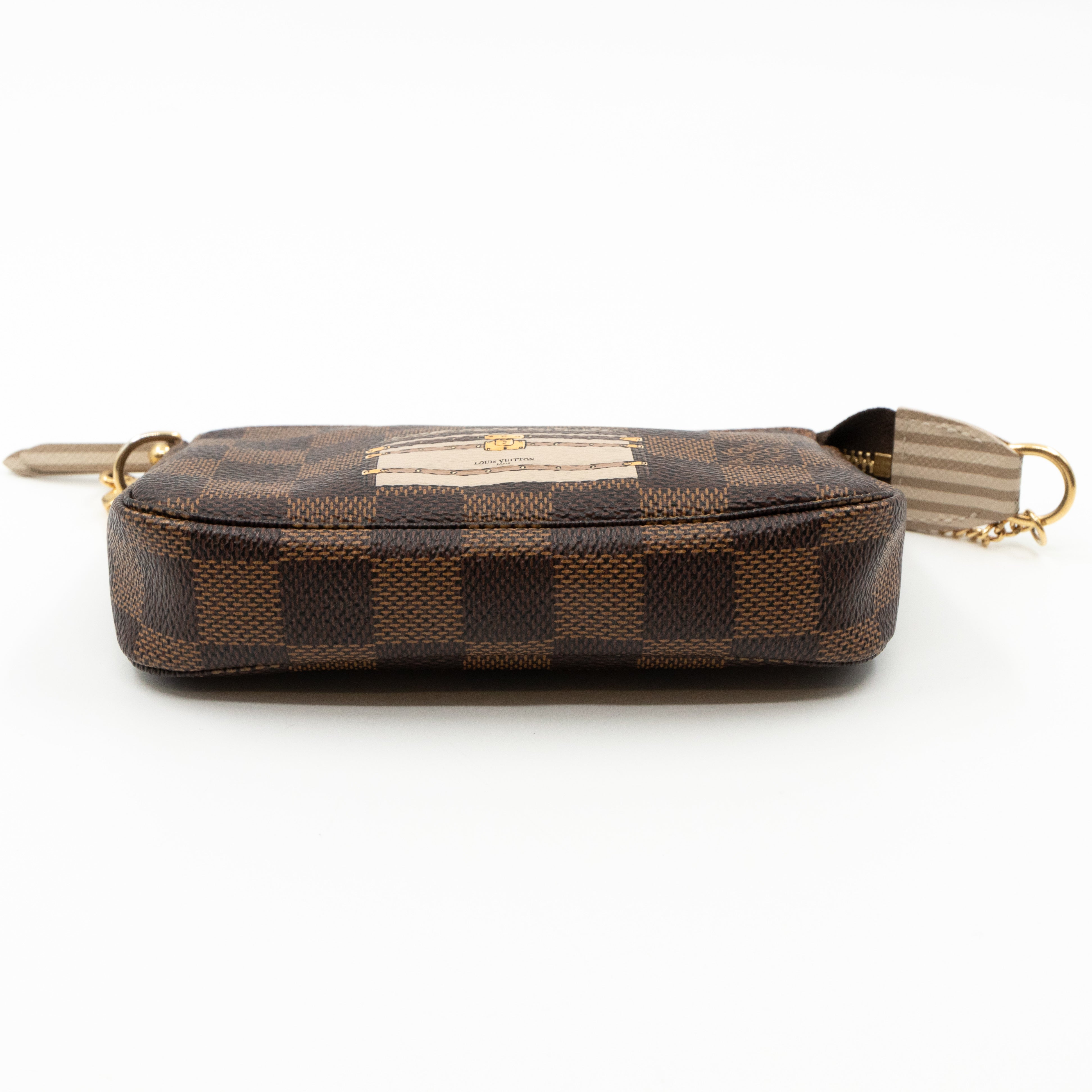 Mini pochette accessoires online damier ebene