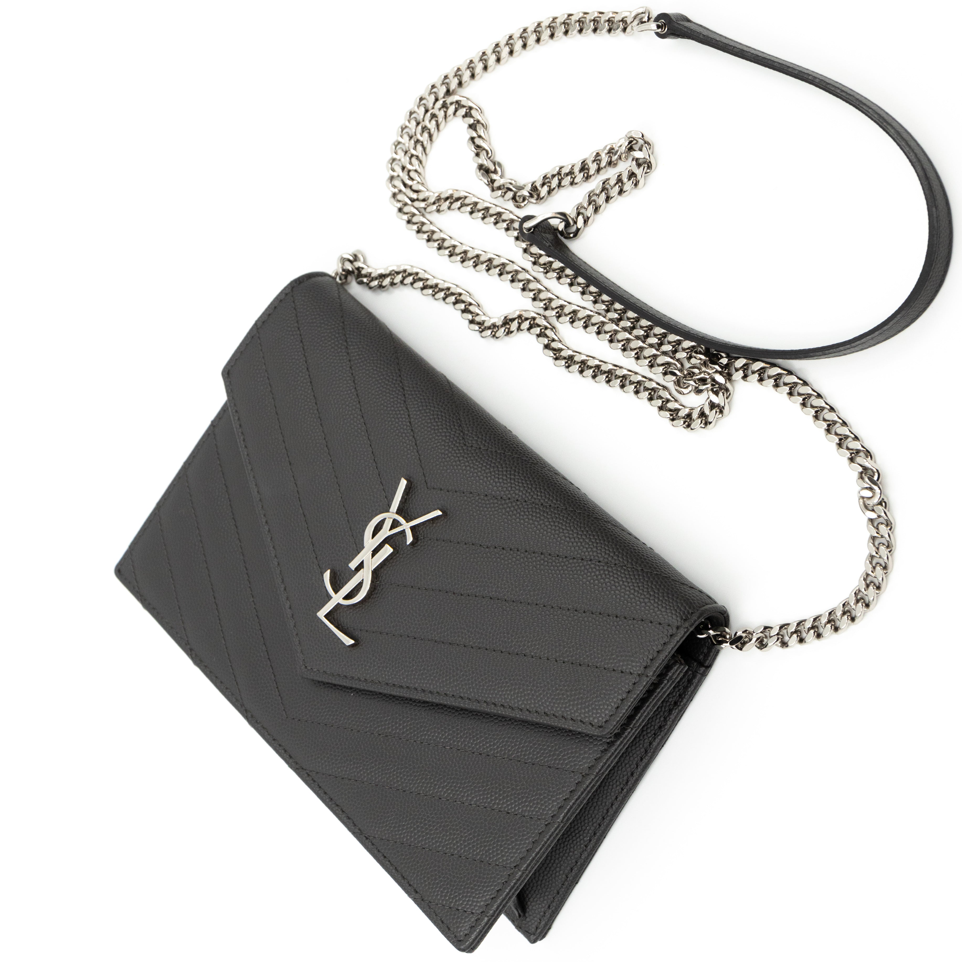 Envelope Chain Wallet Anthracite Leather
