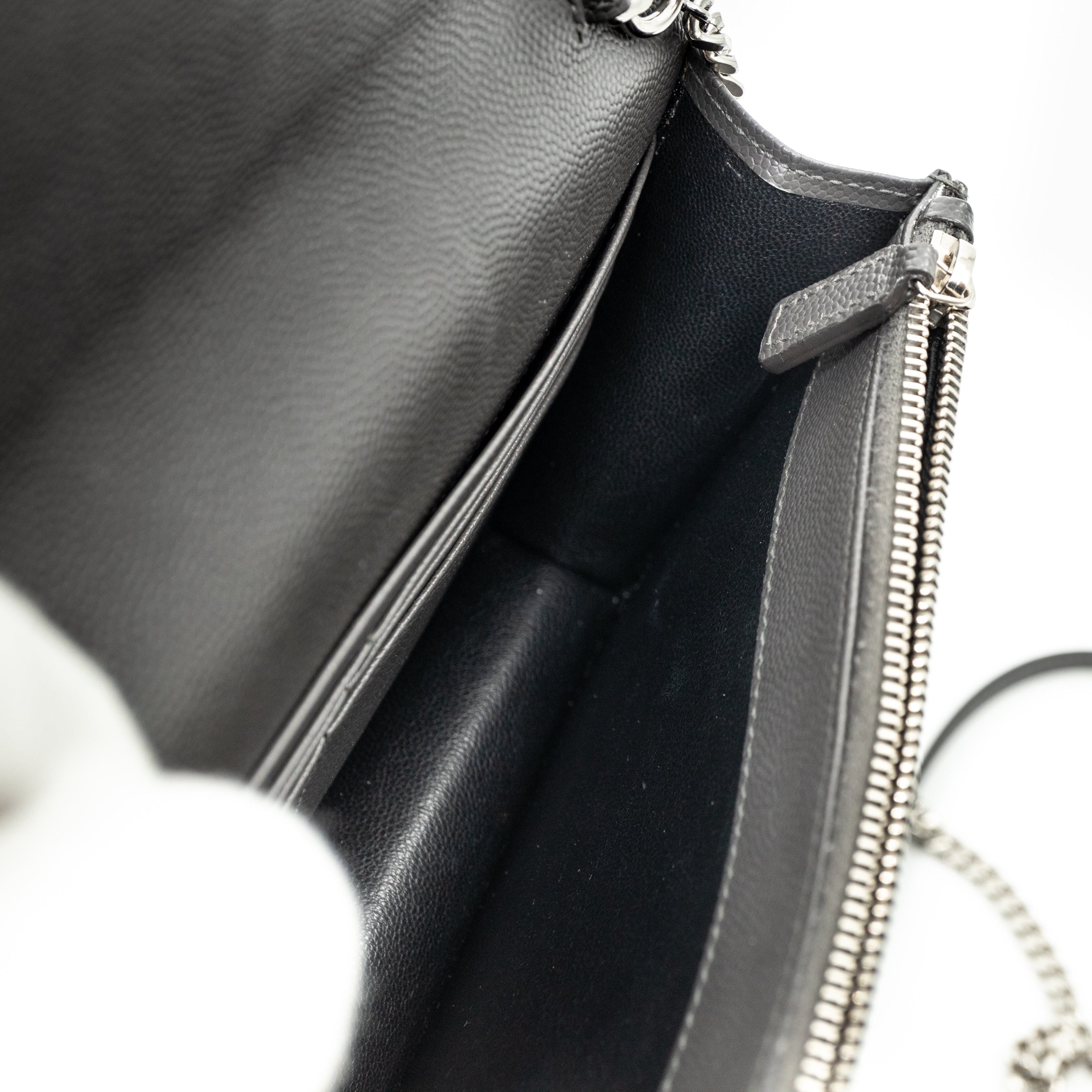 Envelope Chain Wallet Anthracite Leather