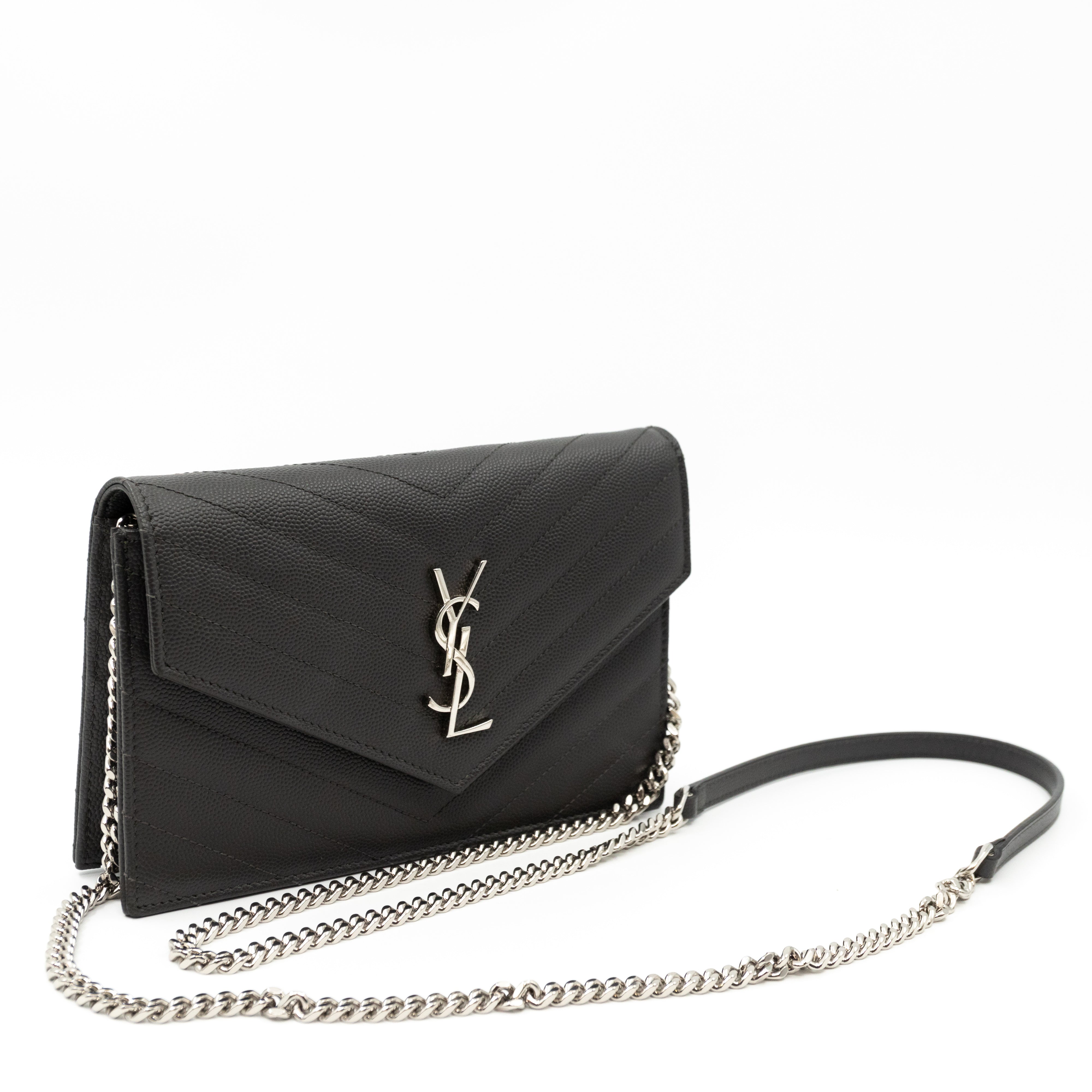 Envelope Chain Wallet Anthracite Leather