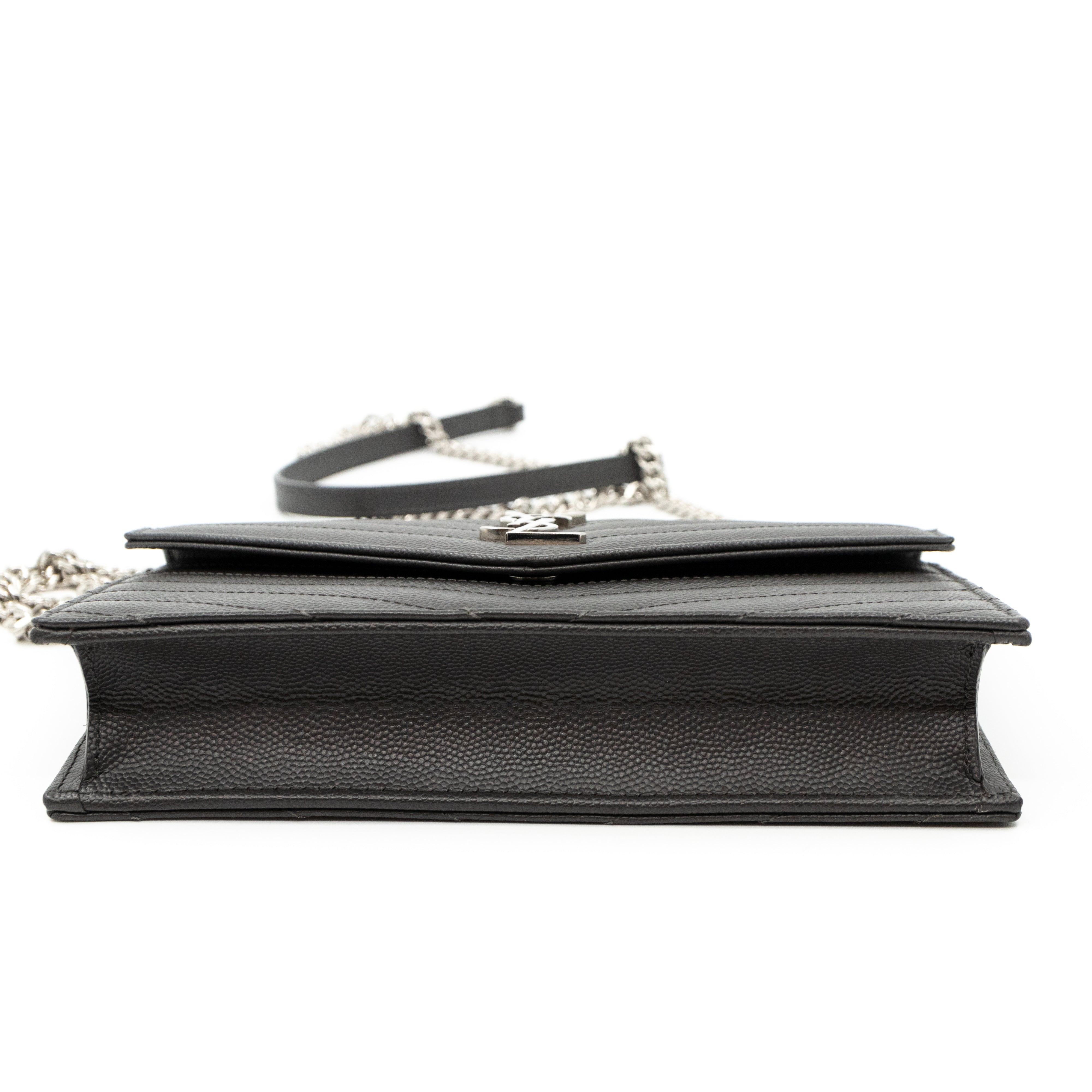 Envelope Chain Wallet Anthracite Leather